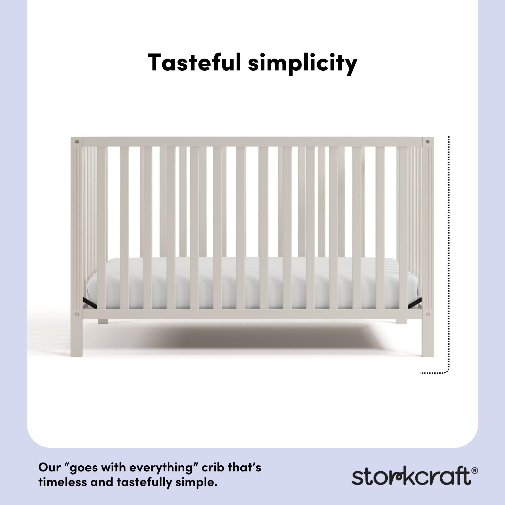 Storkcraft Morningside 5-in-1 Convertible Crib, Frosted Oat, large