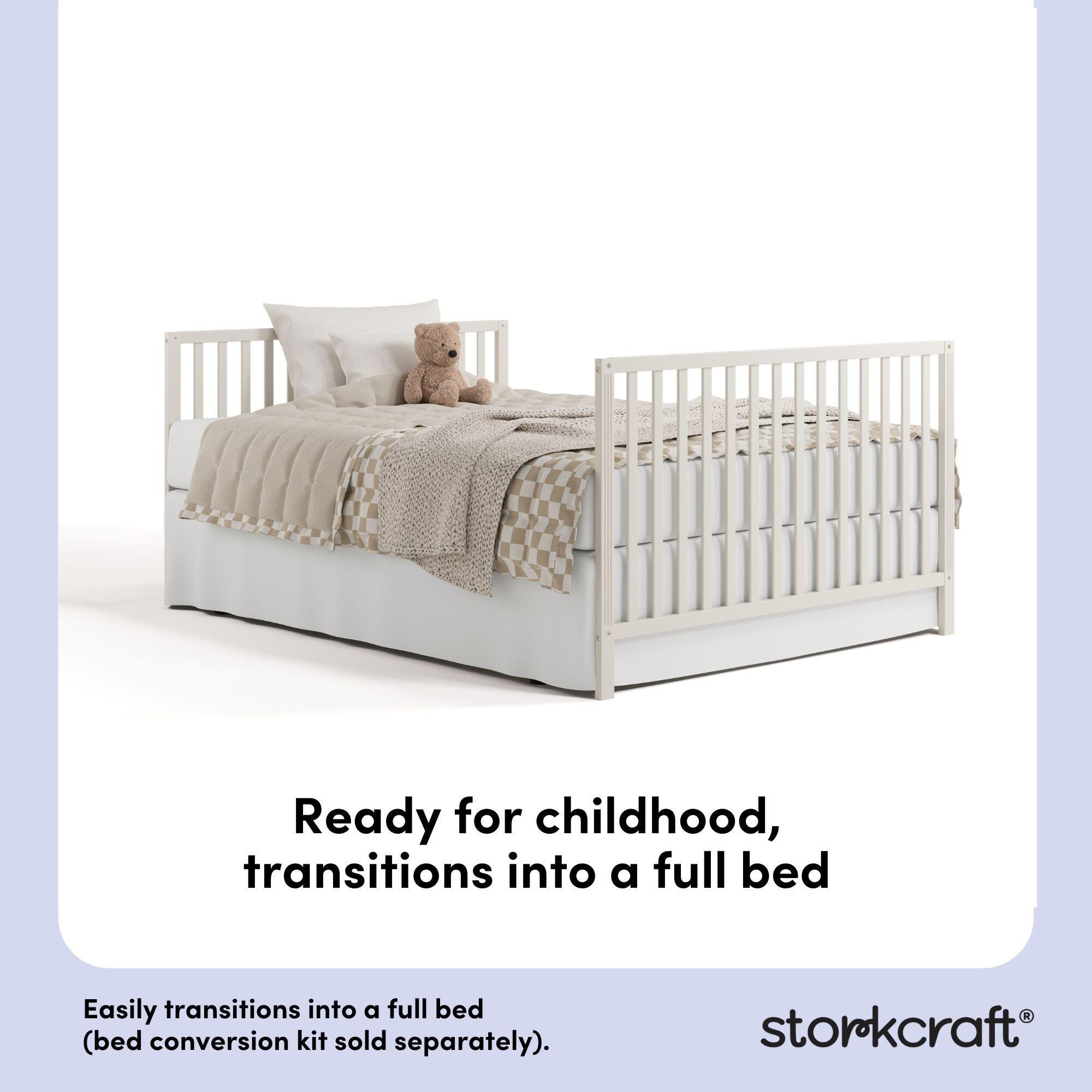 Storkcraft Morningside 5-in-1 Convertible Crib, Frosted Oat, large