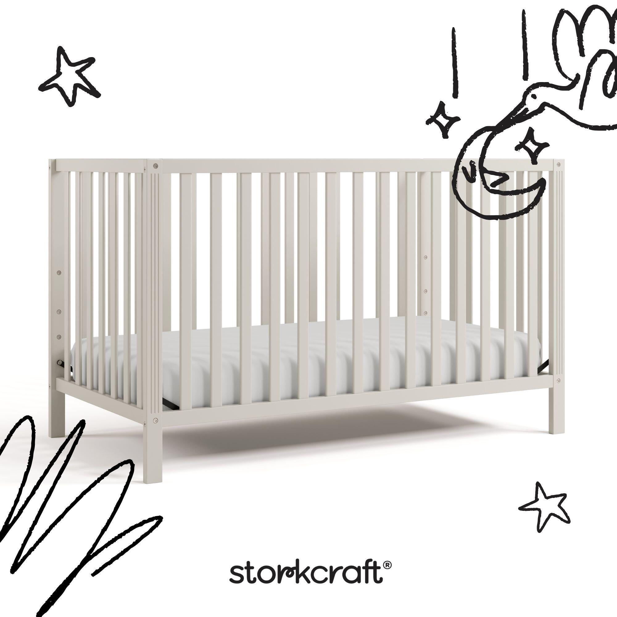 Storkcraft Morningside 5-in-1 Convertible Crib, Frosted Oat, large