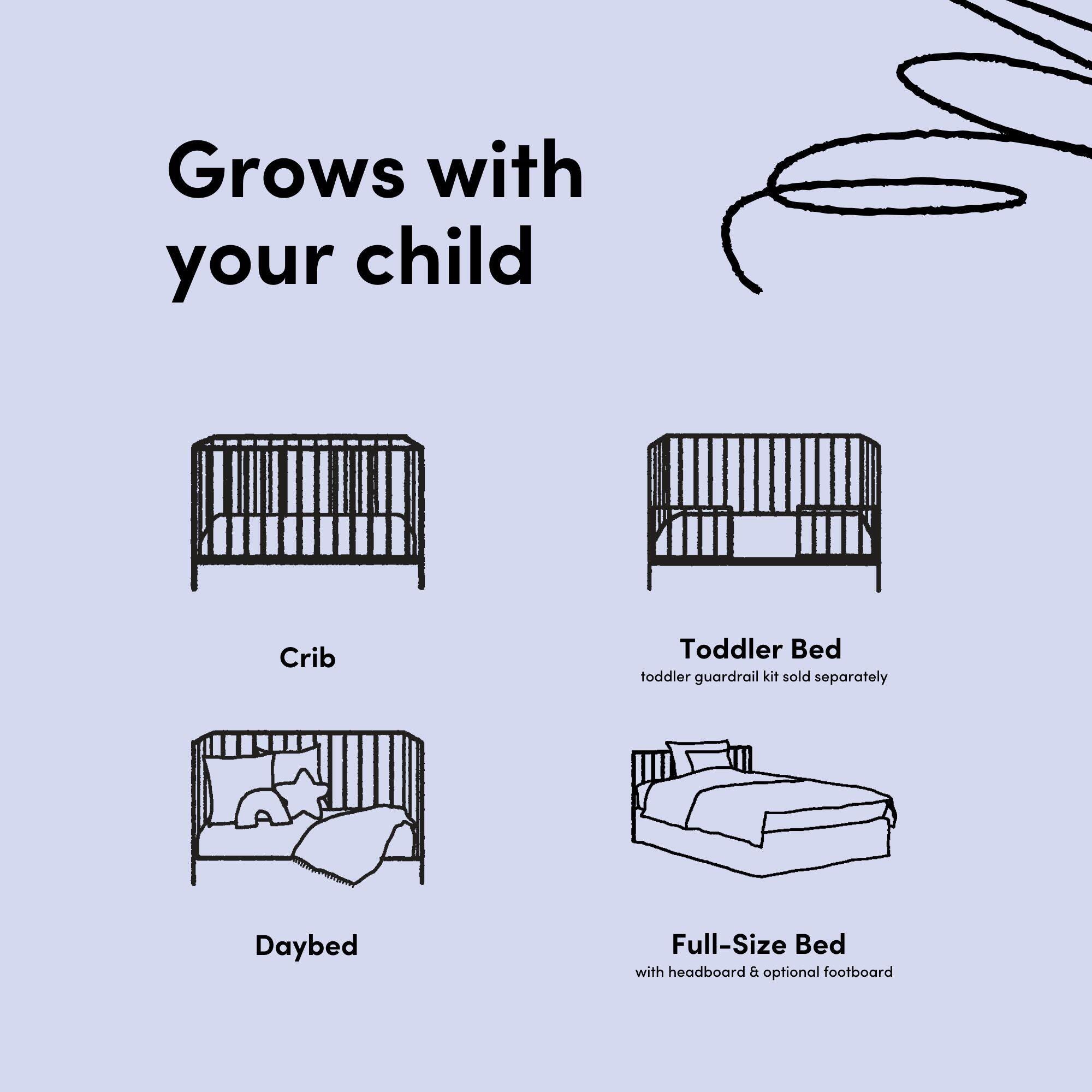 Storkcraft Morningside 5-in-1 Convertible Crib, Frosted Oat, large