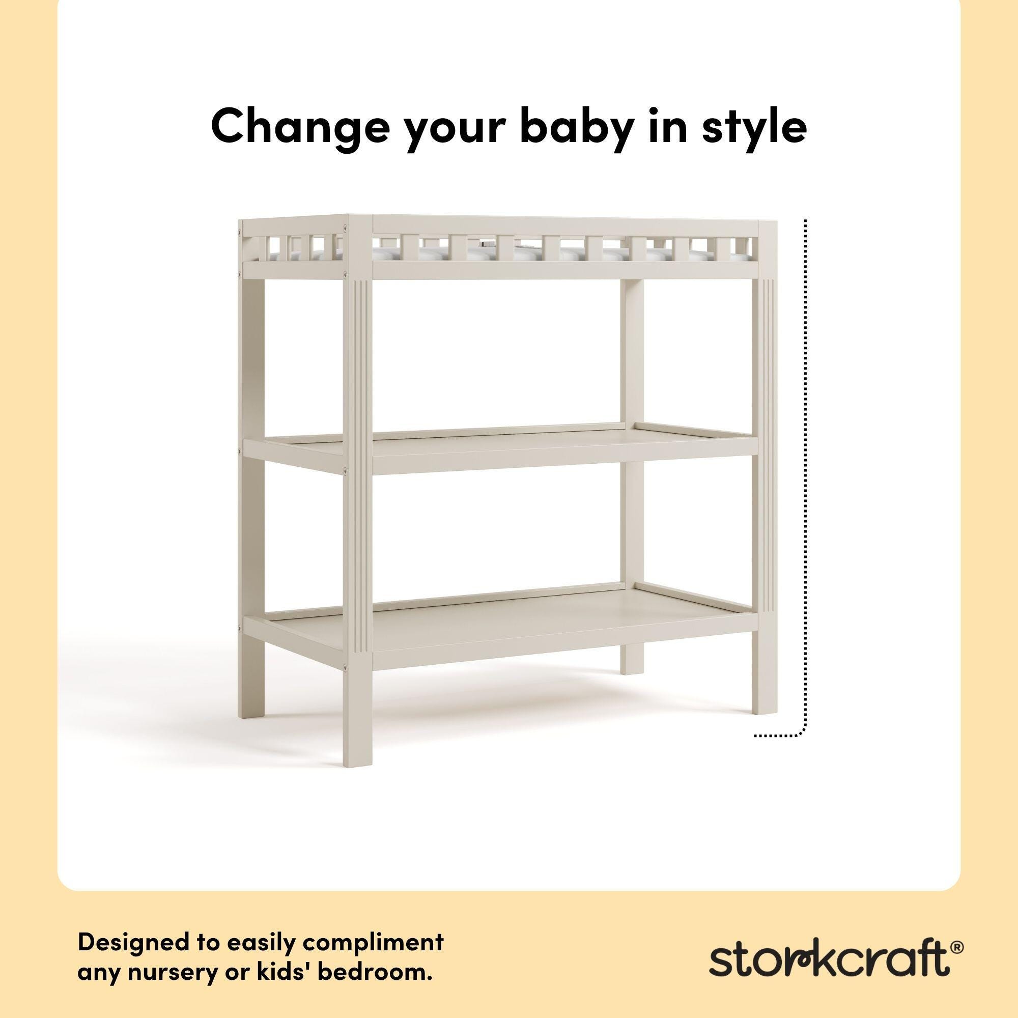 Storkcraft Morningside Changing Table, Frosted Oat, large
