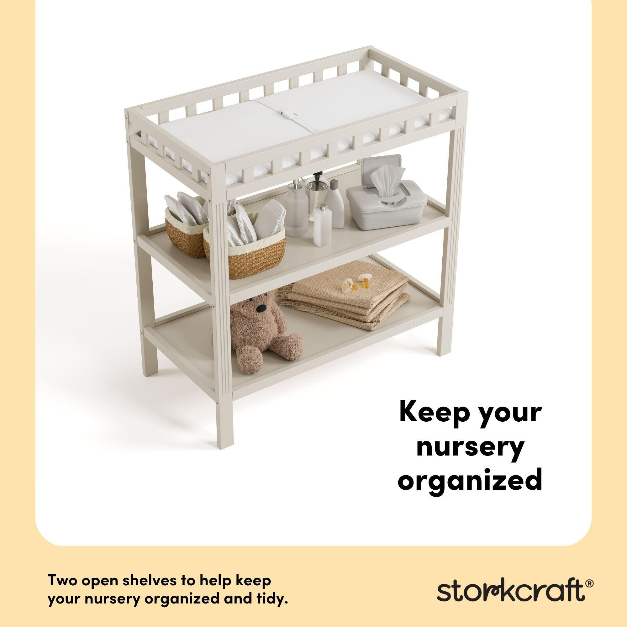 Storkcraft Morningside Changing Table, Frosted Oat, large