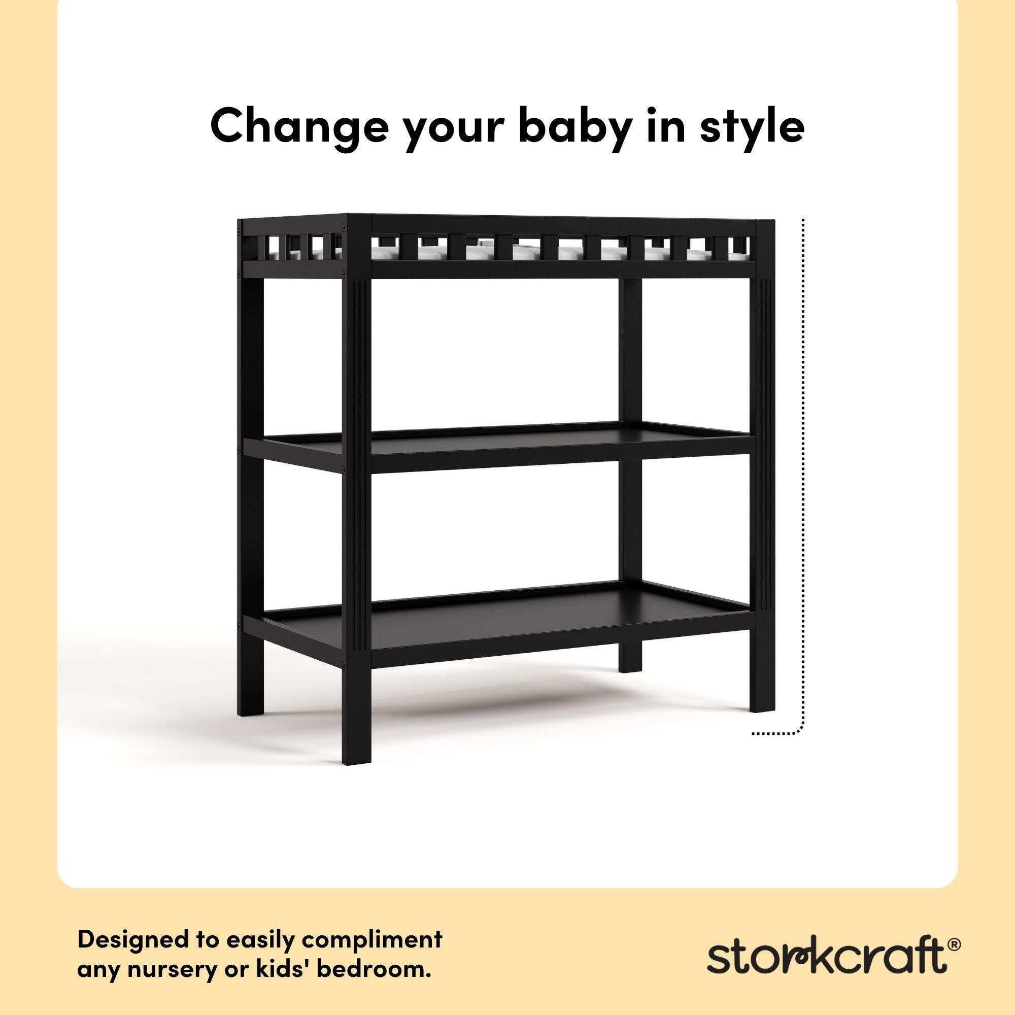 Storkcraft Morningside Changing Table, Black, large