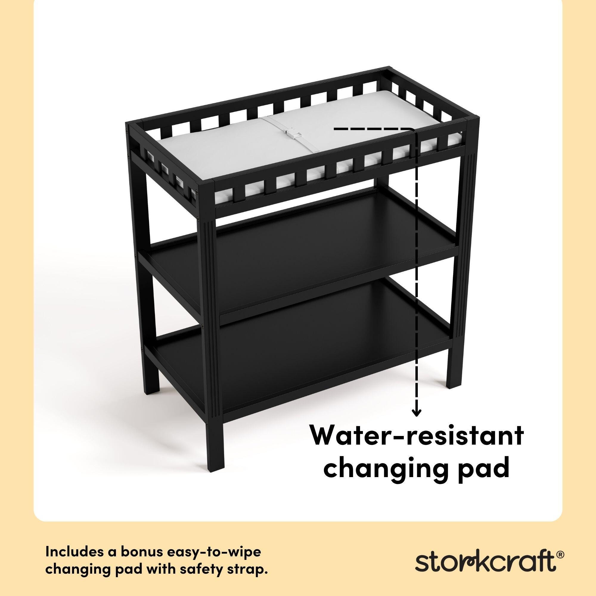 Storkcraft Morningside Changing Table, Black, large