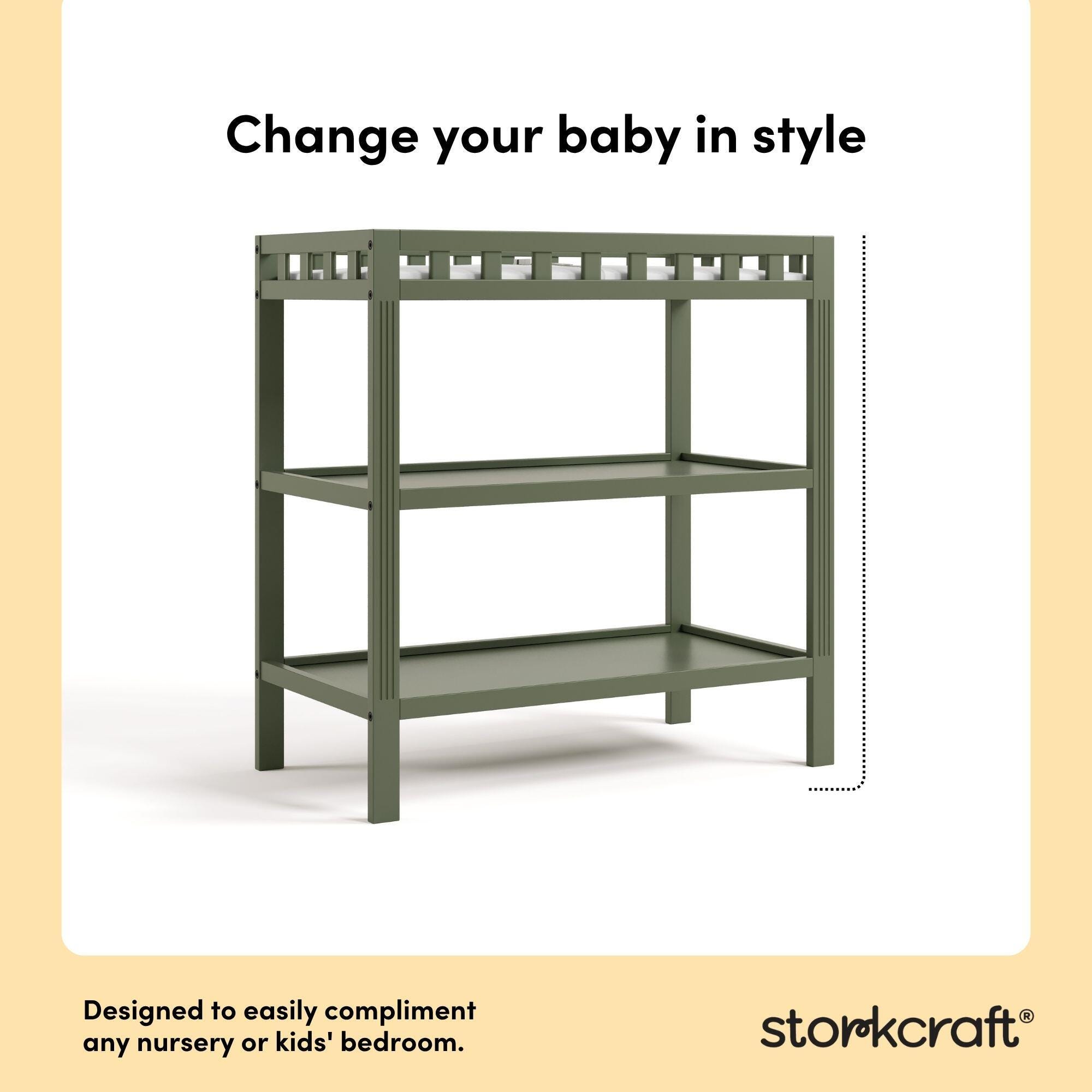 Storkcraft Morningside Changing Table, Olive, large