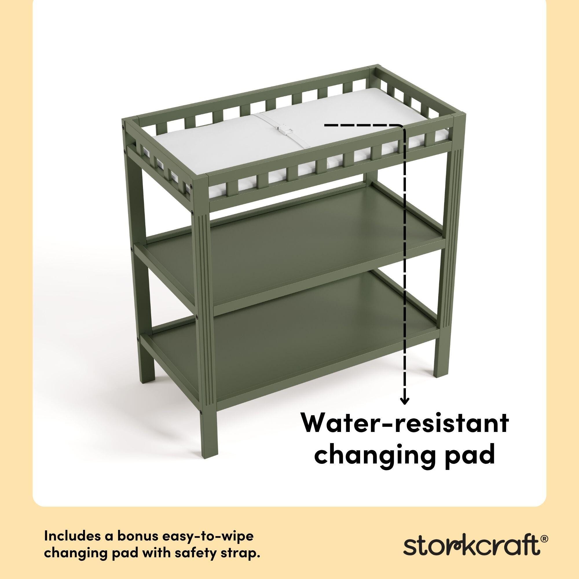Storkcraft Morningside Changing Table, Olive, large