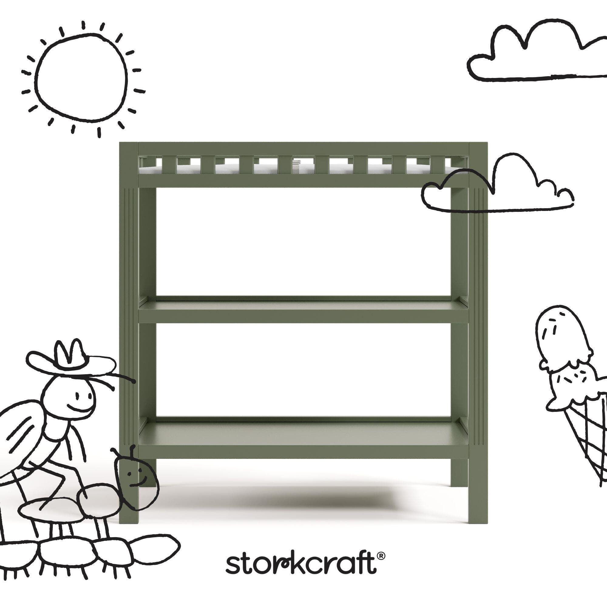 Storkcraft Morningside Changing Table, Olive, large