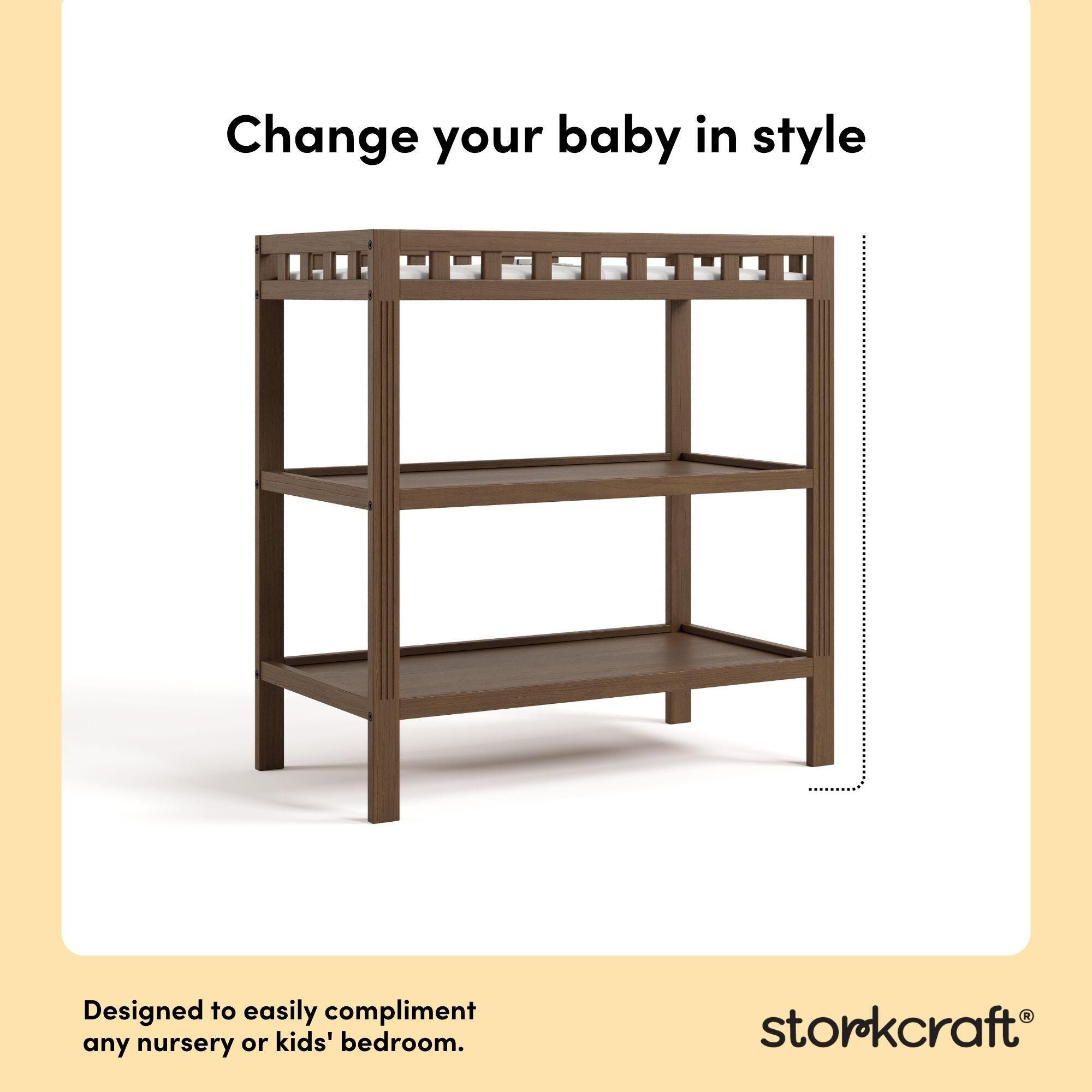 Storkcraft Morningside Changing Table, Hazelnut, large