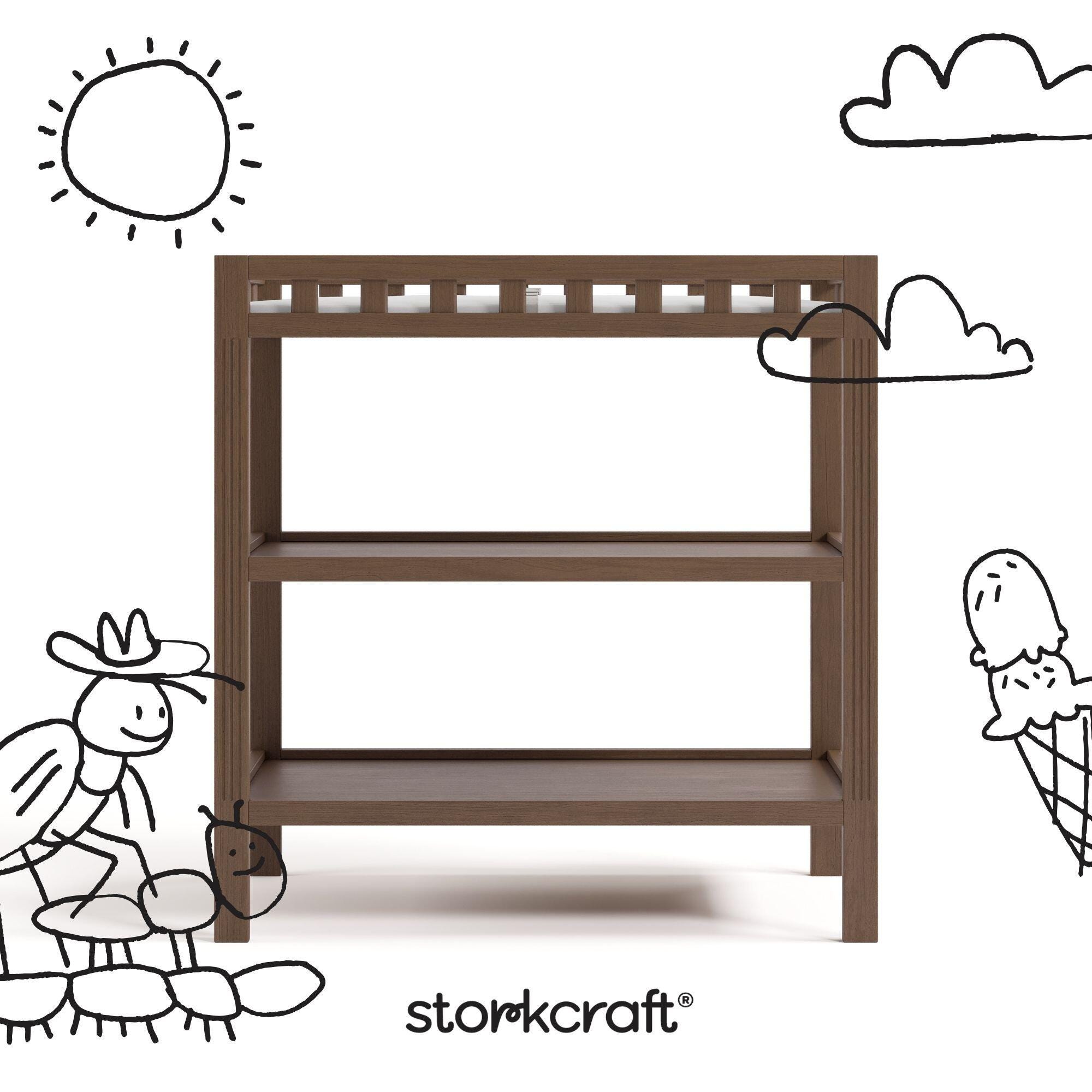 Storkcraft Morningside Changing Table, Hazelnut, large