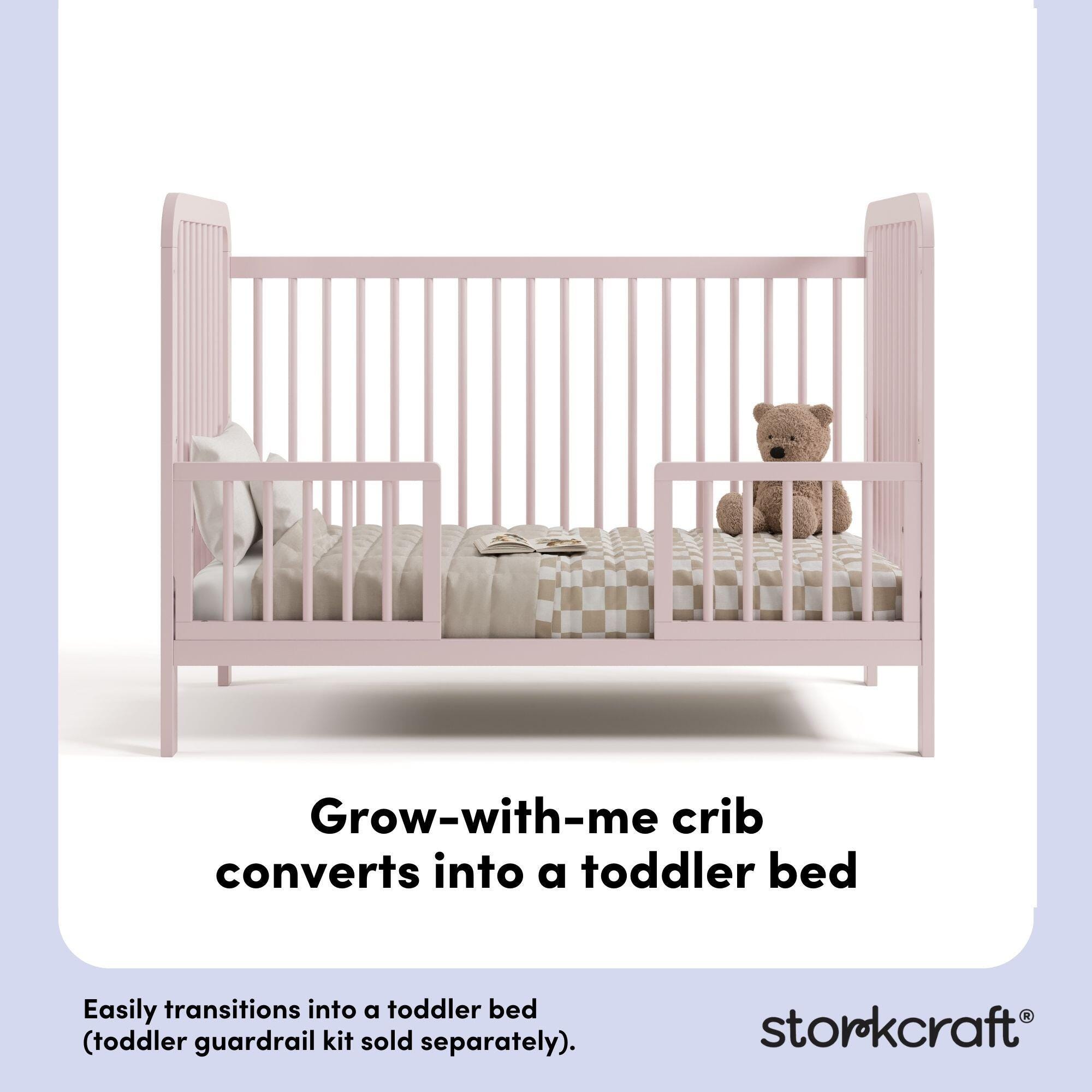 Storkcraft Pasadena 3-in-1 Convertible Crib, Blush, large