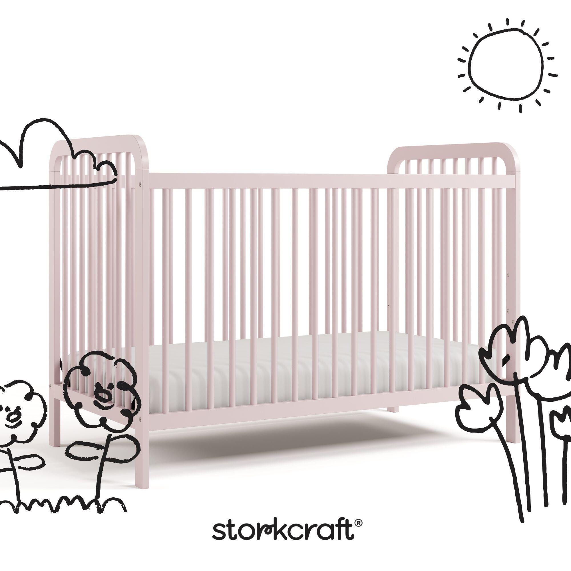 Storkcraft Pasadena 3-in-1 Convertible Crib, Blush, large