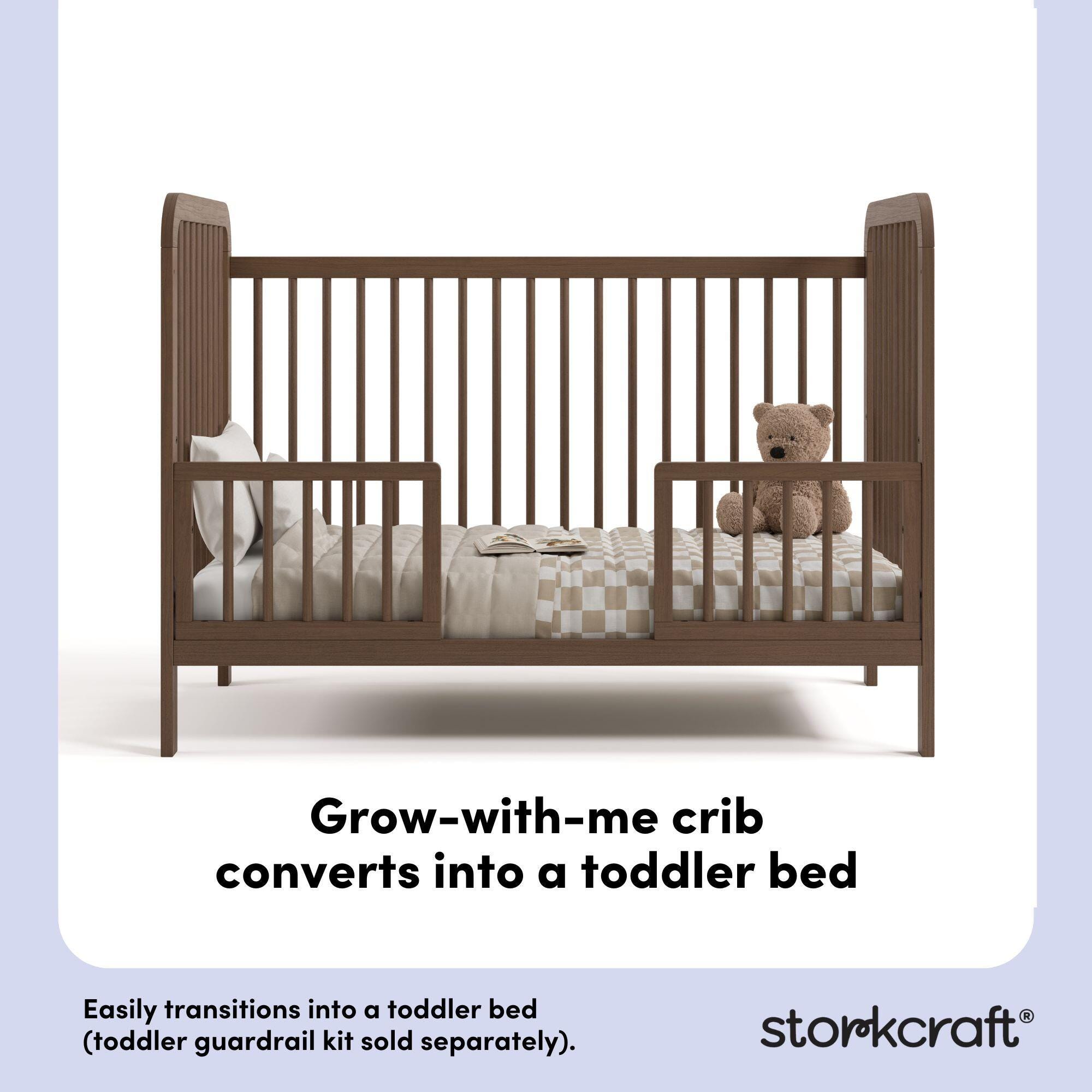 Storkcraft Pasadena 3-in-1 Convertible Crib, Hazelnut, large