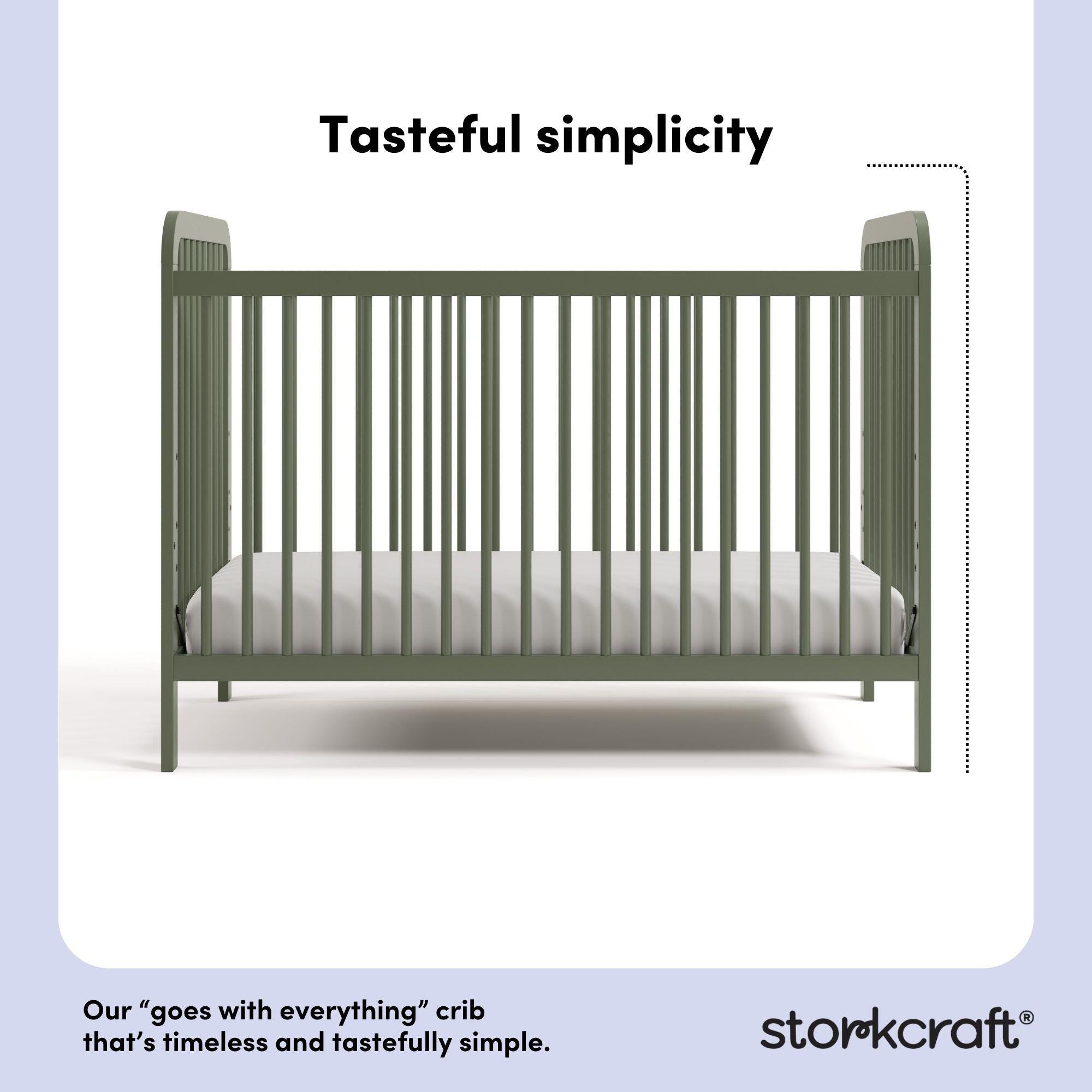 Storkcraft Pasadena 3-in-1 Convertible Crib, Olive, large