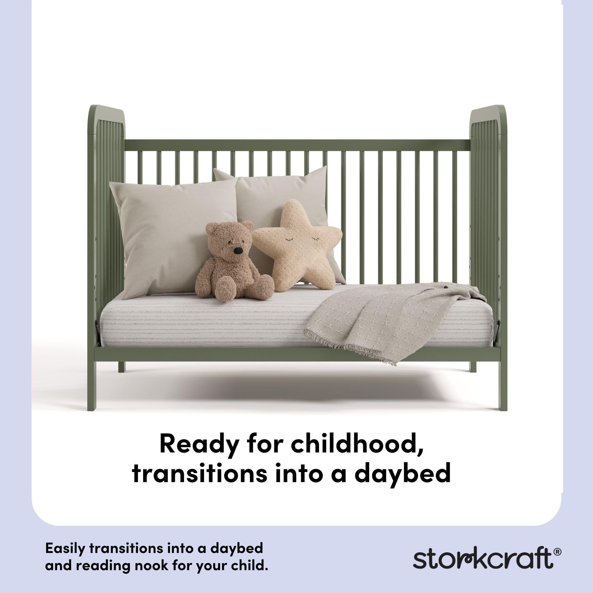 Storkcraft Pasadena 3-in-1 Convertible Crib, Olive, large