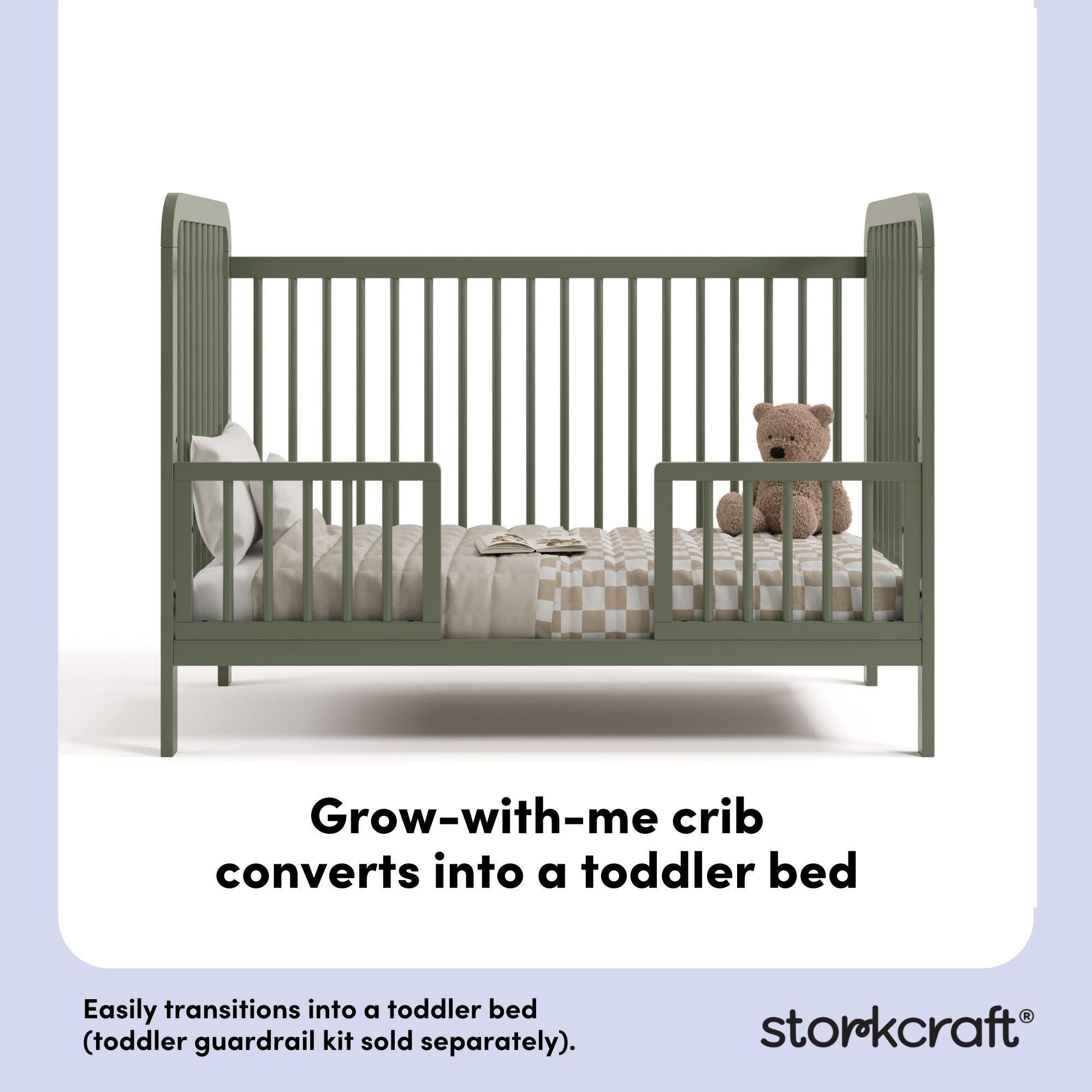 Storkcraft Pasadena 3-in-1 Convertible Crib, Olive, large