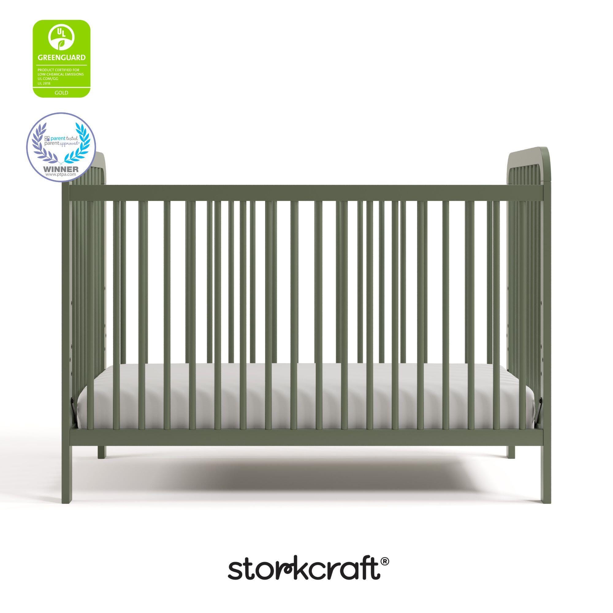 Storkcraft Pasadena 3-in-1 Convertible Crib, Olive, large