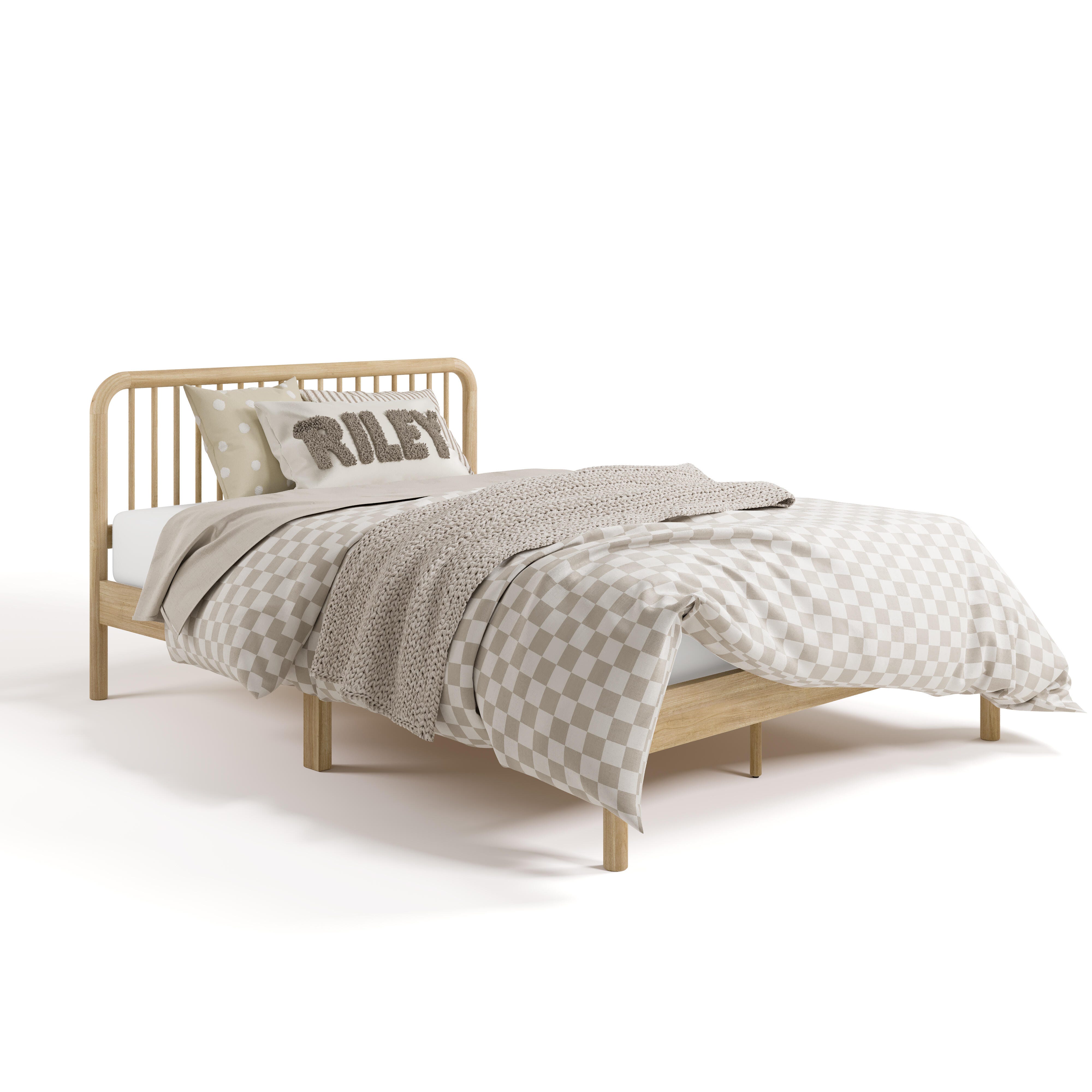 Storkcraft Porto Full Open Frame Bed, Natural, large