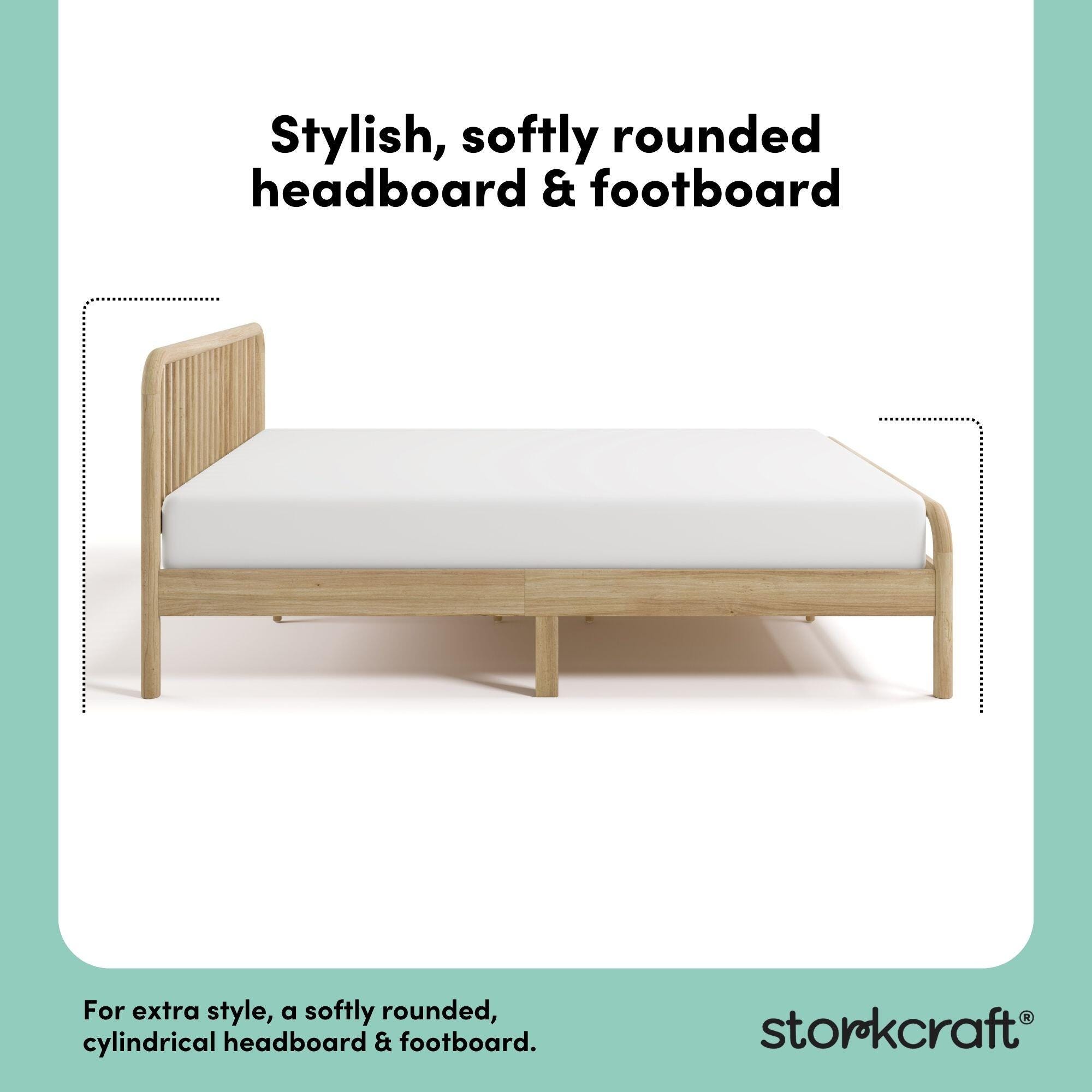 Storkcraft Porto Queen Open Frame Bed, Natural, large