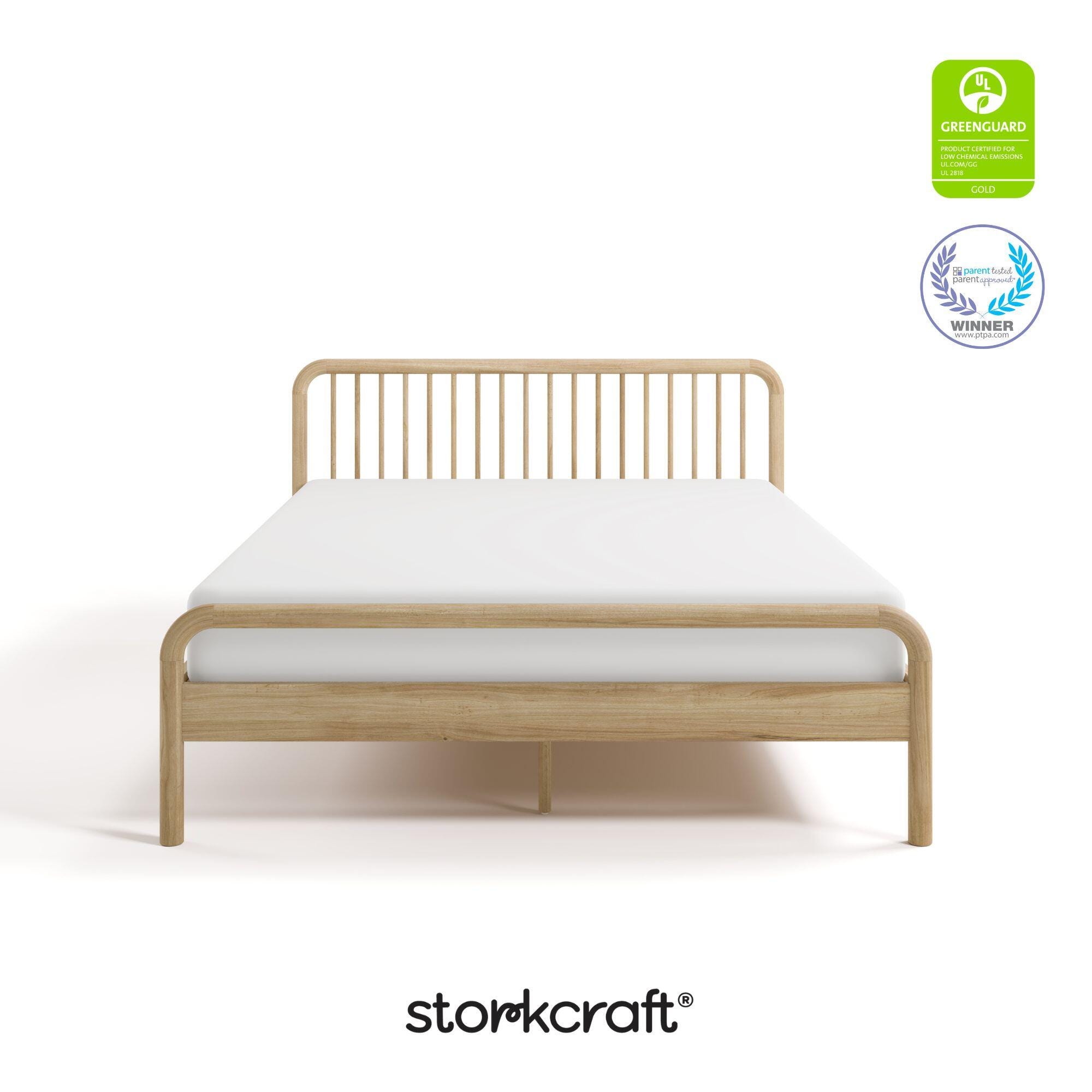 Storkcraft Porto Queen Open Frame Bed, Natural, large