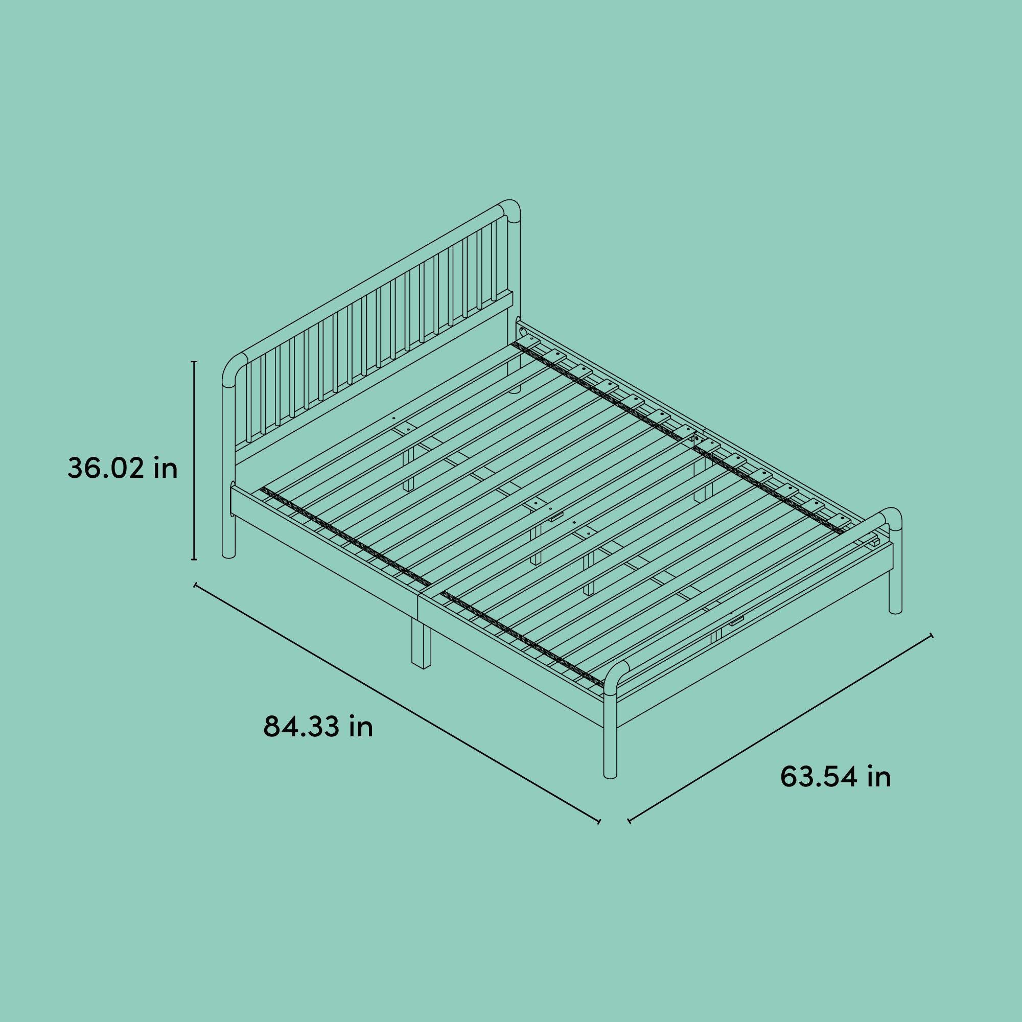 Storkcraft Porto Queen Open Frame Bed, Natural, large