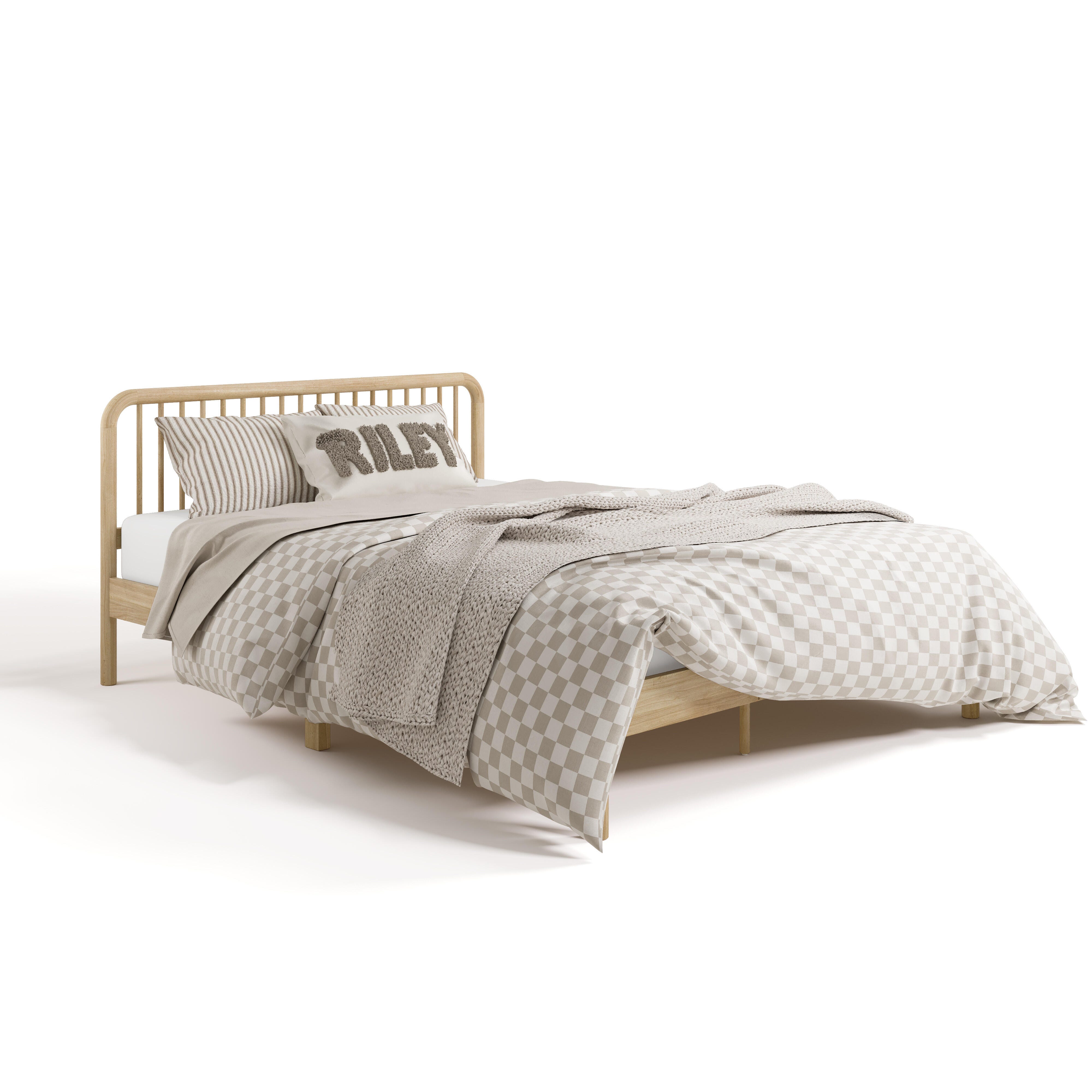Storkcraft Porto Queen Open Frame Bed, Natural, large