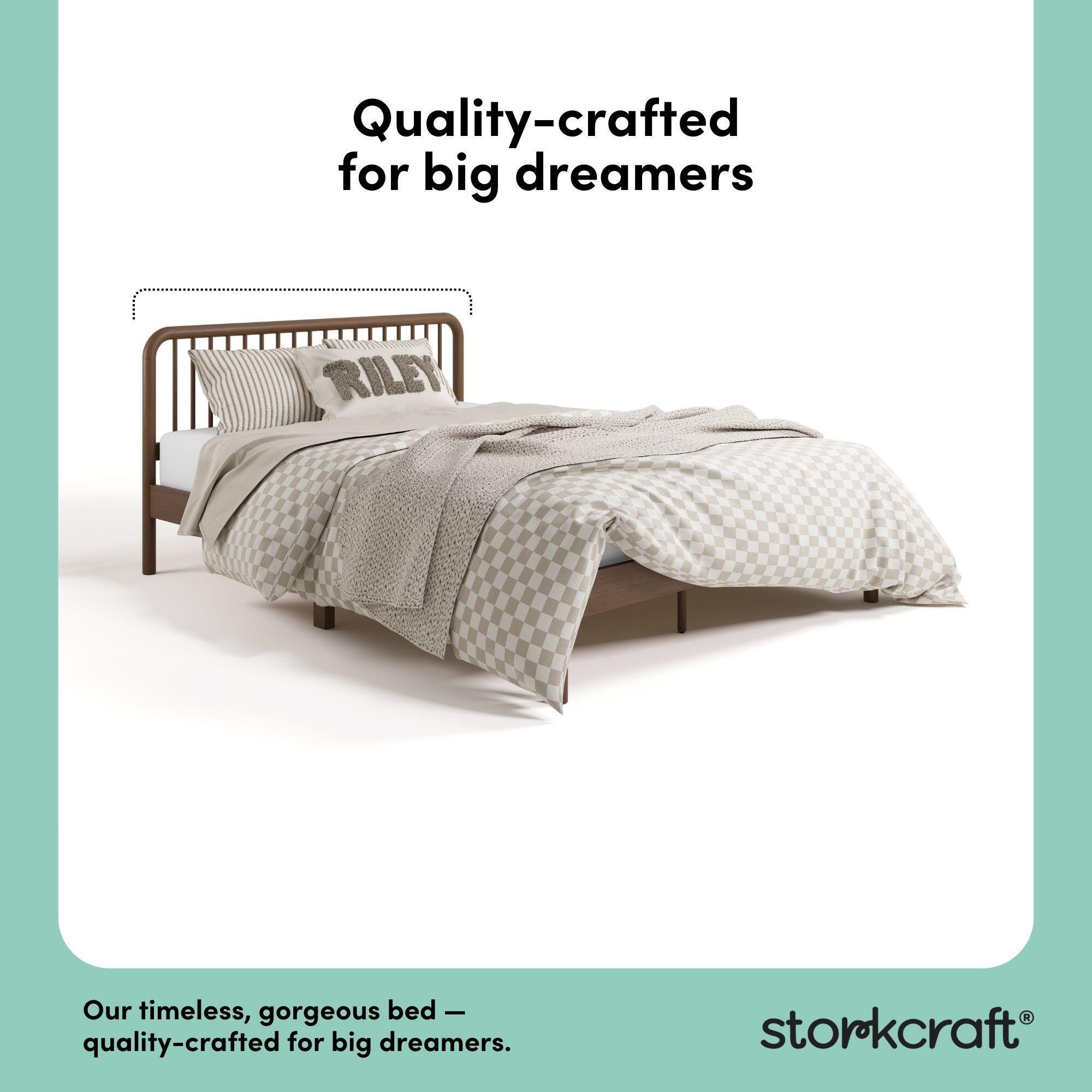 Storkcraft Porto Queen Open Frame Bed, Hazelnut, large