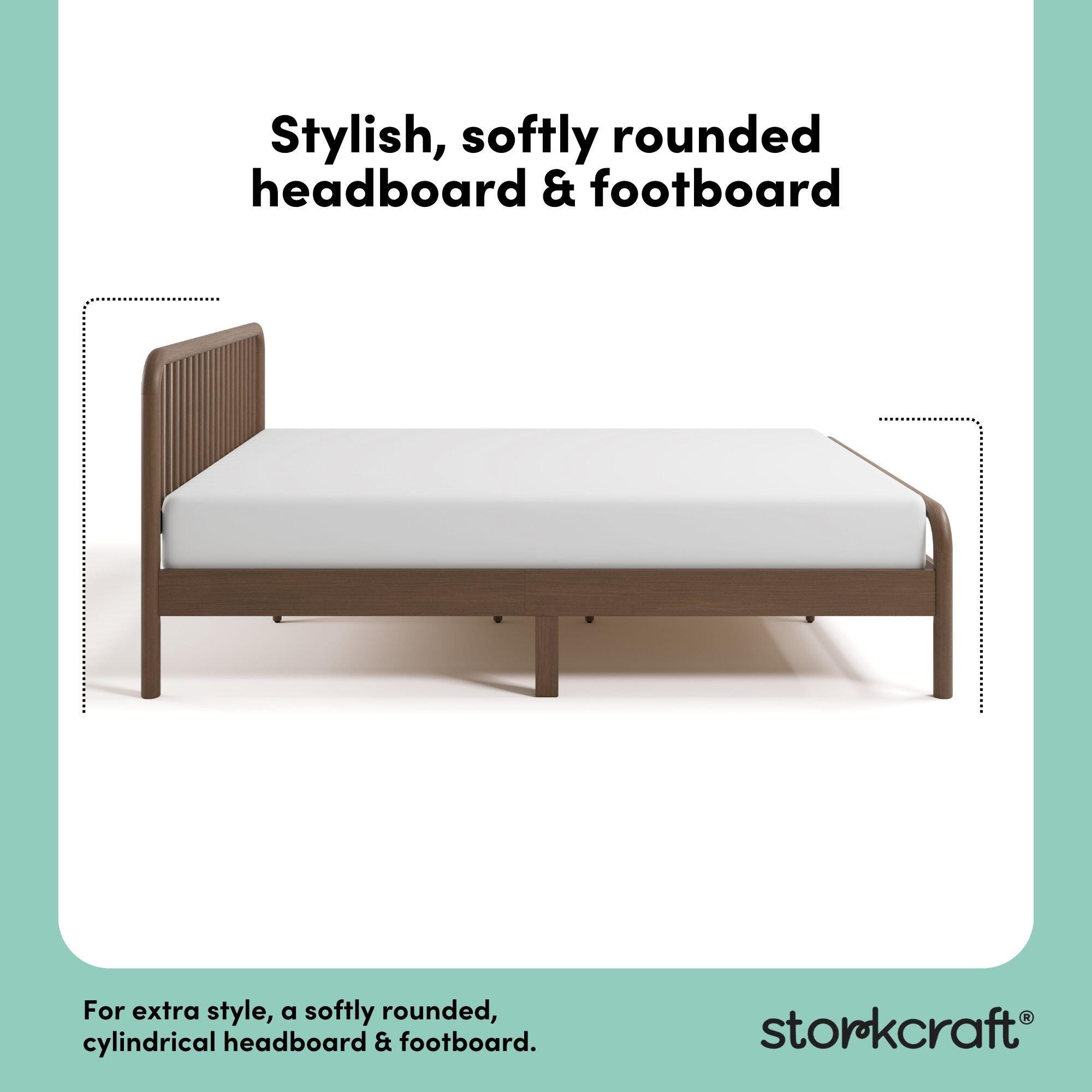 Storkcraft Porto Queen Open Frame Bed, Hazelnut, large