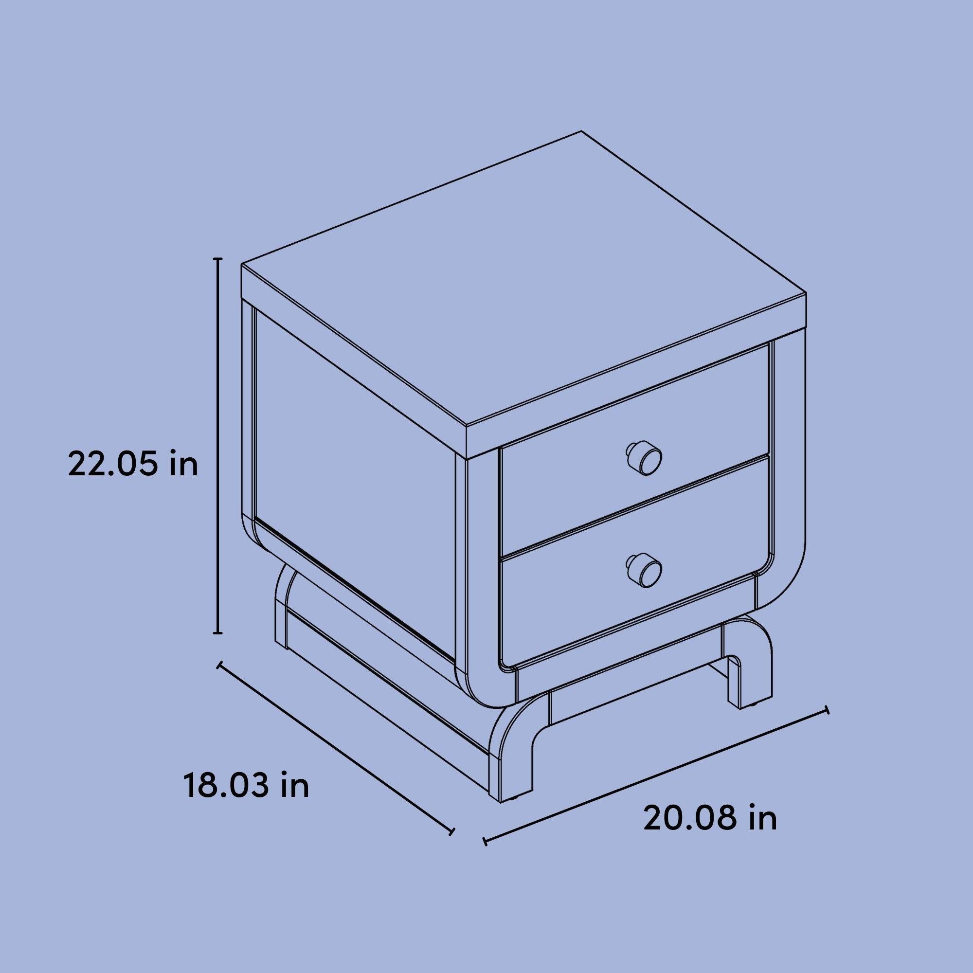 Storkcraft Santorini 20" 2 Drawer Nightstand, White/Driftwood, large