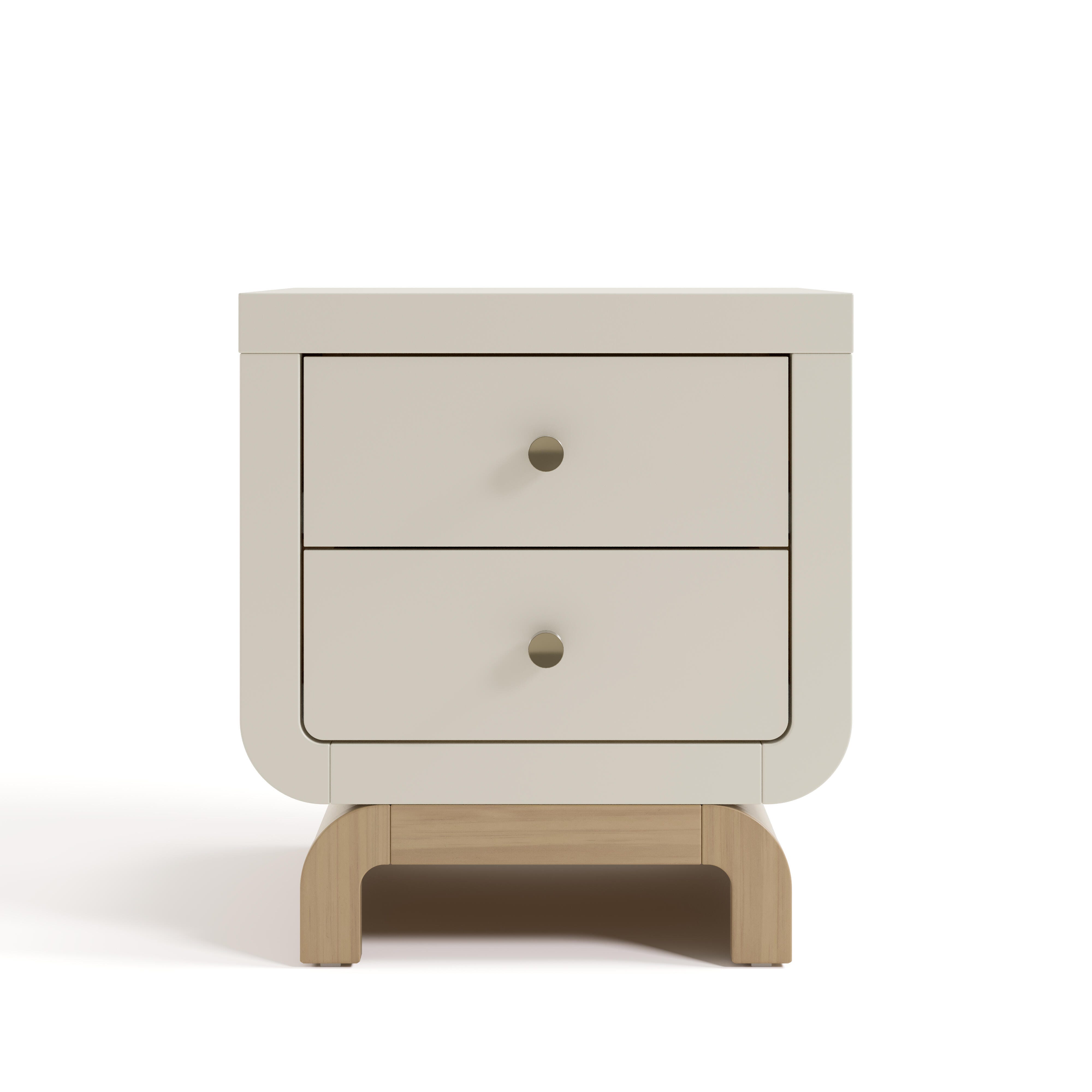 Storkcraft Santorini 20" 2 Drawer Nightstand, Frosted Oat/Driftwood, large