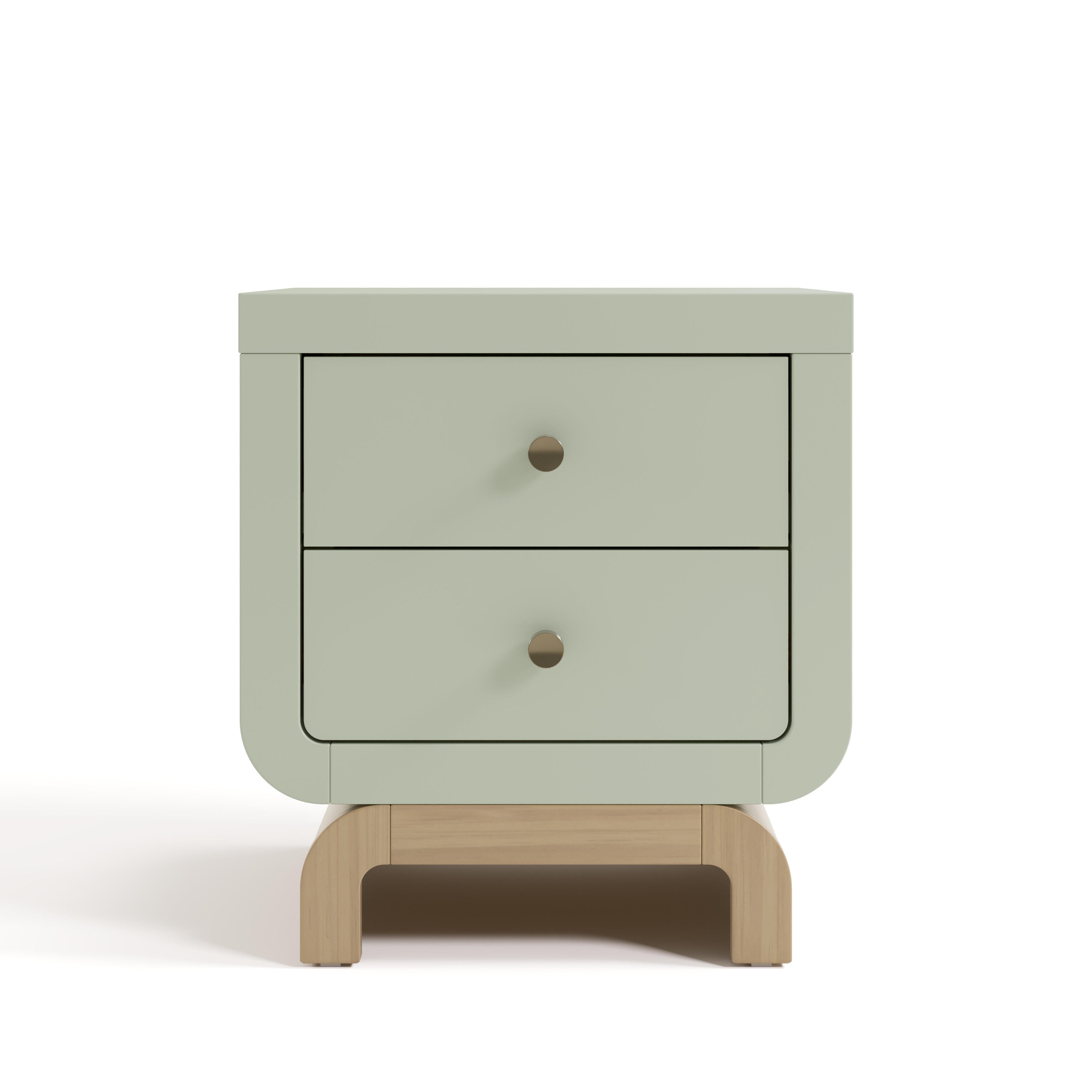 Storkcraft Santorini 20" 2 Drawer Nightstand, Sage/Driftwood, large