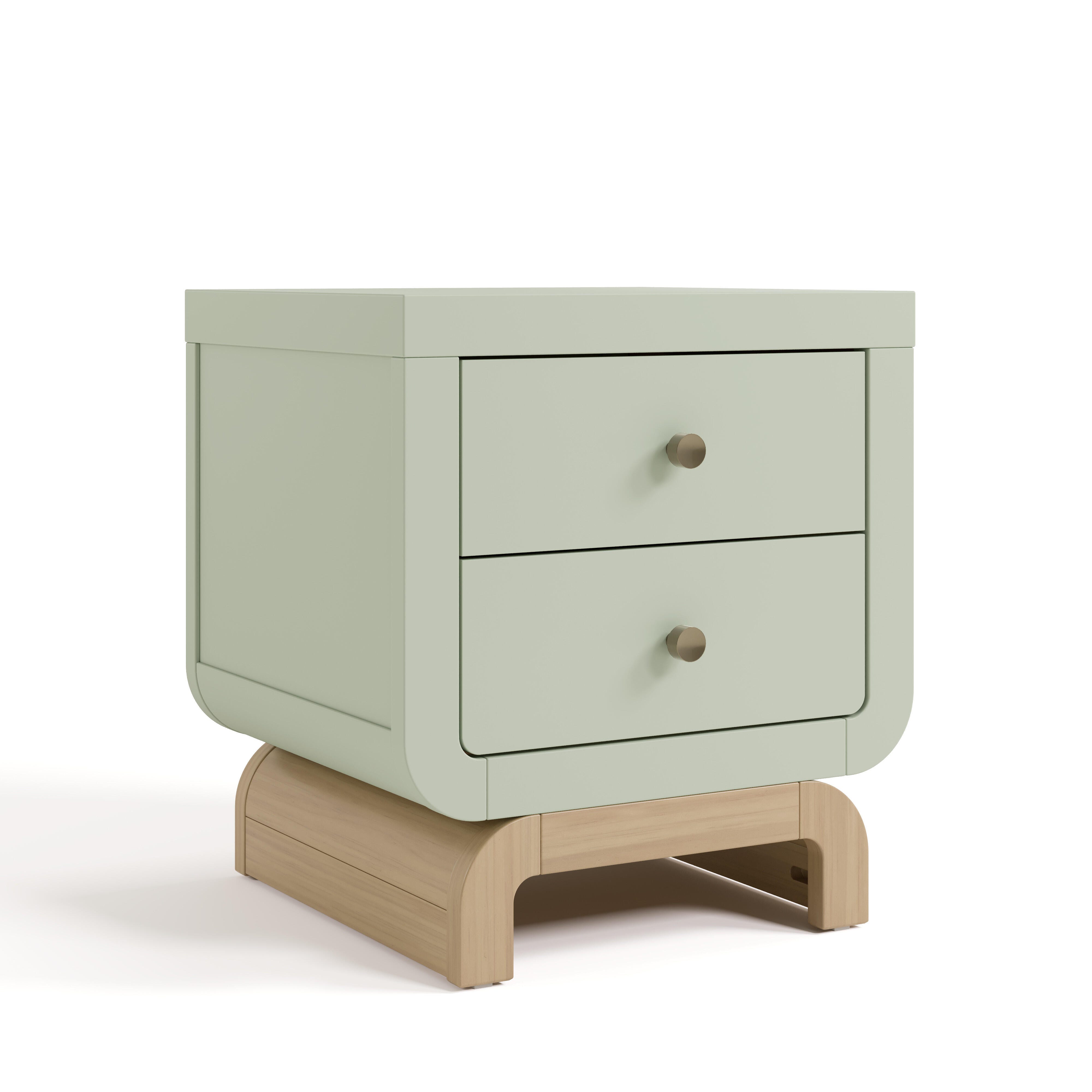 Storkcraft Santorini 20" 2 Drawer Nightstand, Sage/Driftwood, large