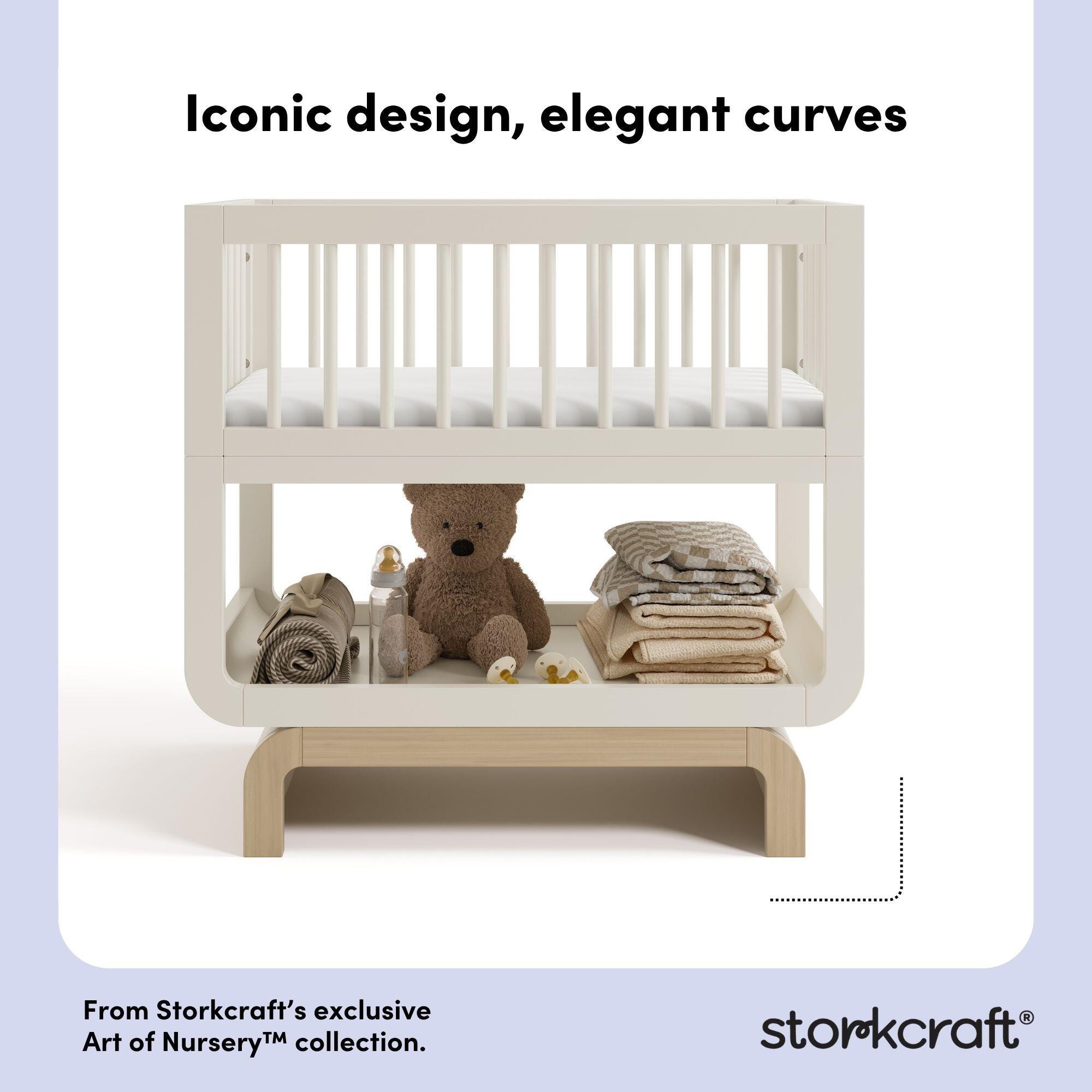 Storkcraft Santorini 3-in-1 Convertible Bassinet, Frosted Oat/Driftwood, large