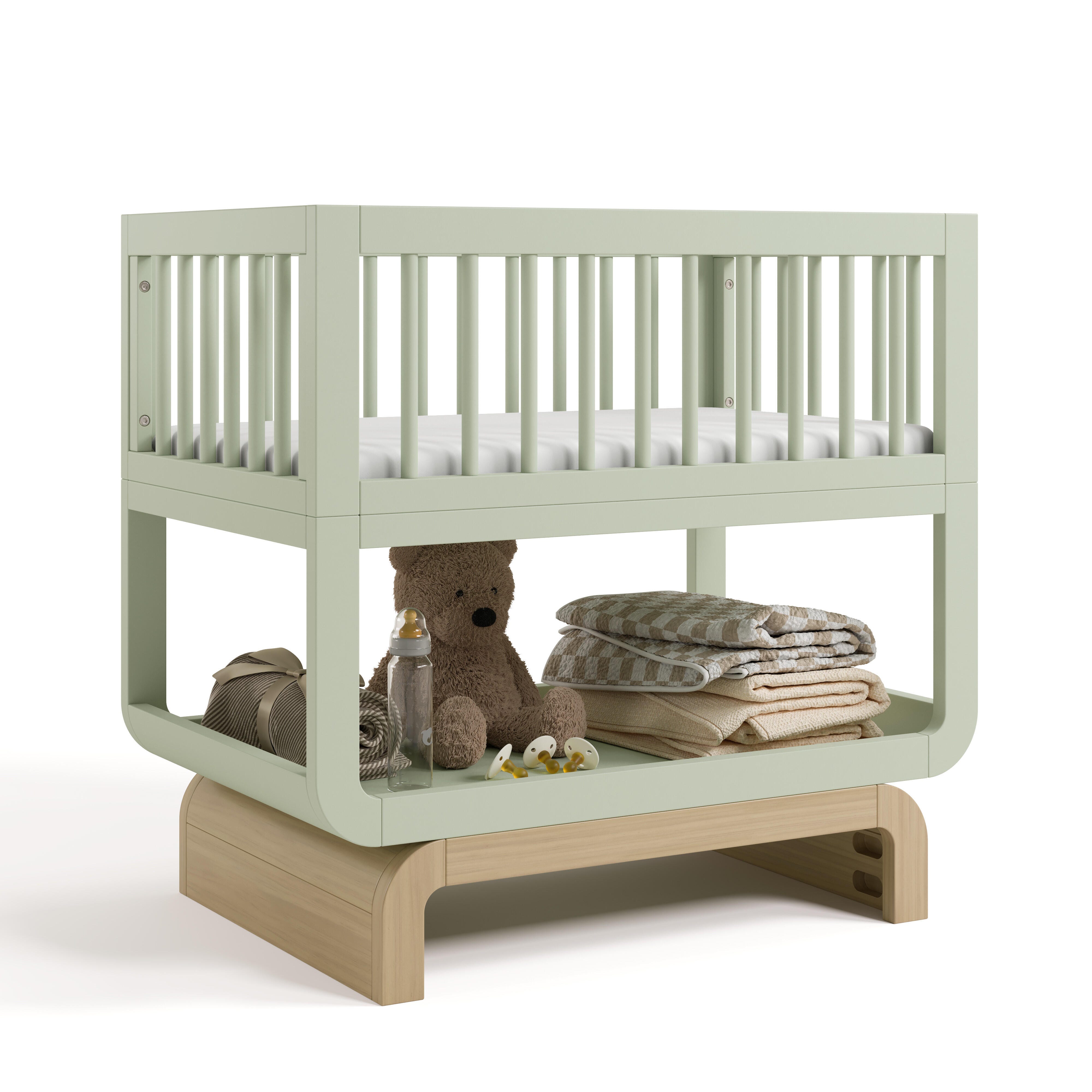 Storkcraft Santorini 3-in-1 Convertible Bassinet, Sage/Driftwood, large