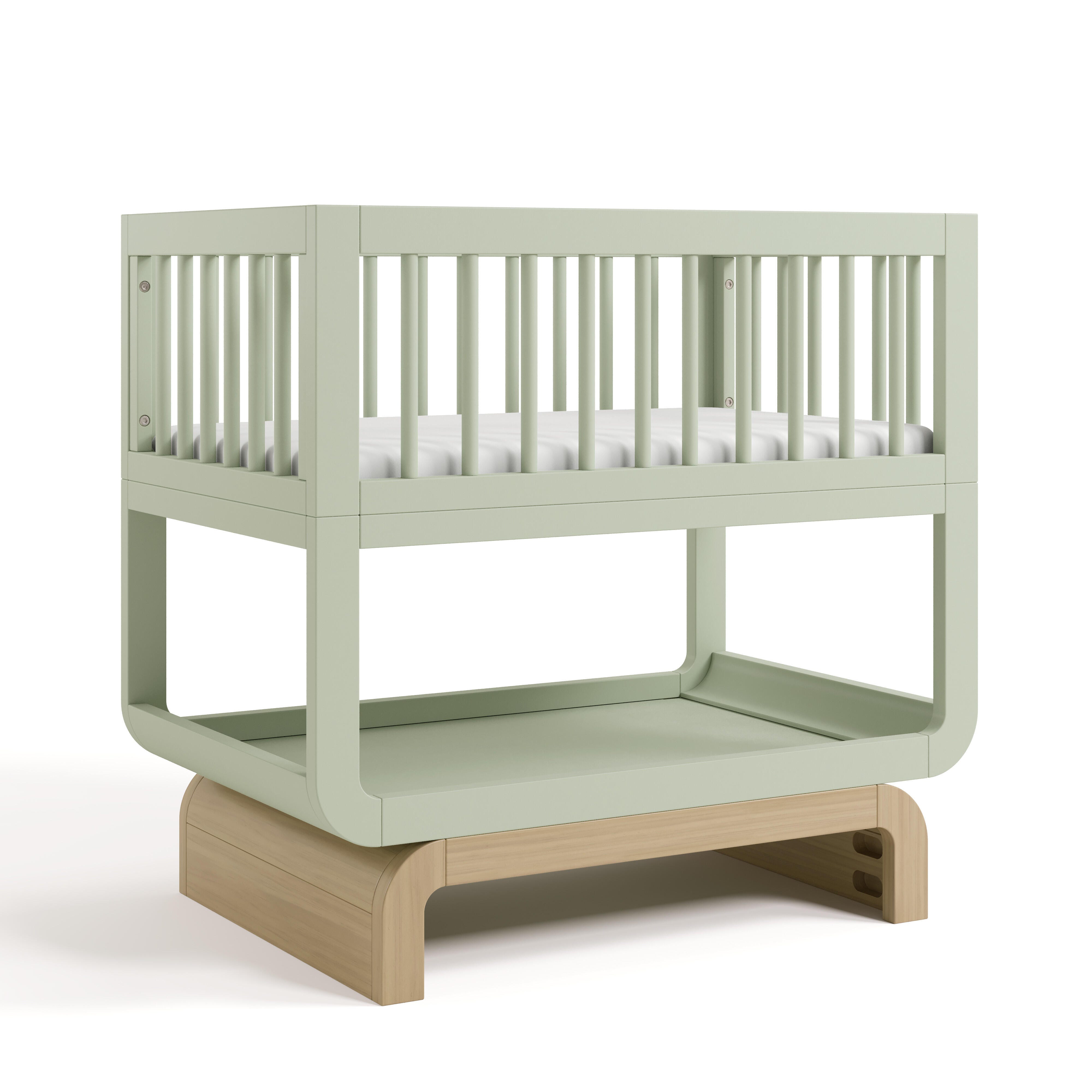 Storkcraft Santorini 3-in-1 Convertible Bassinet, Sage/Driftwood, large