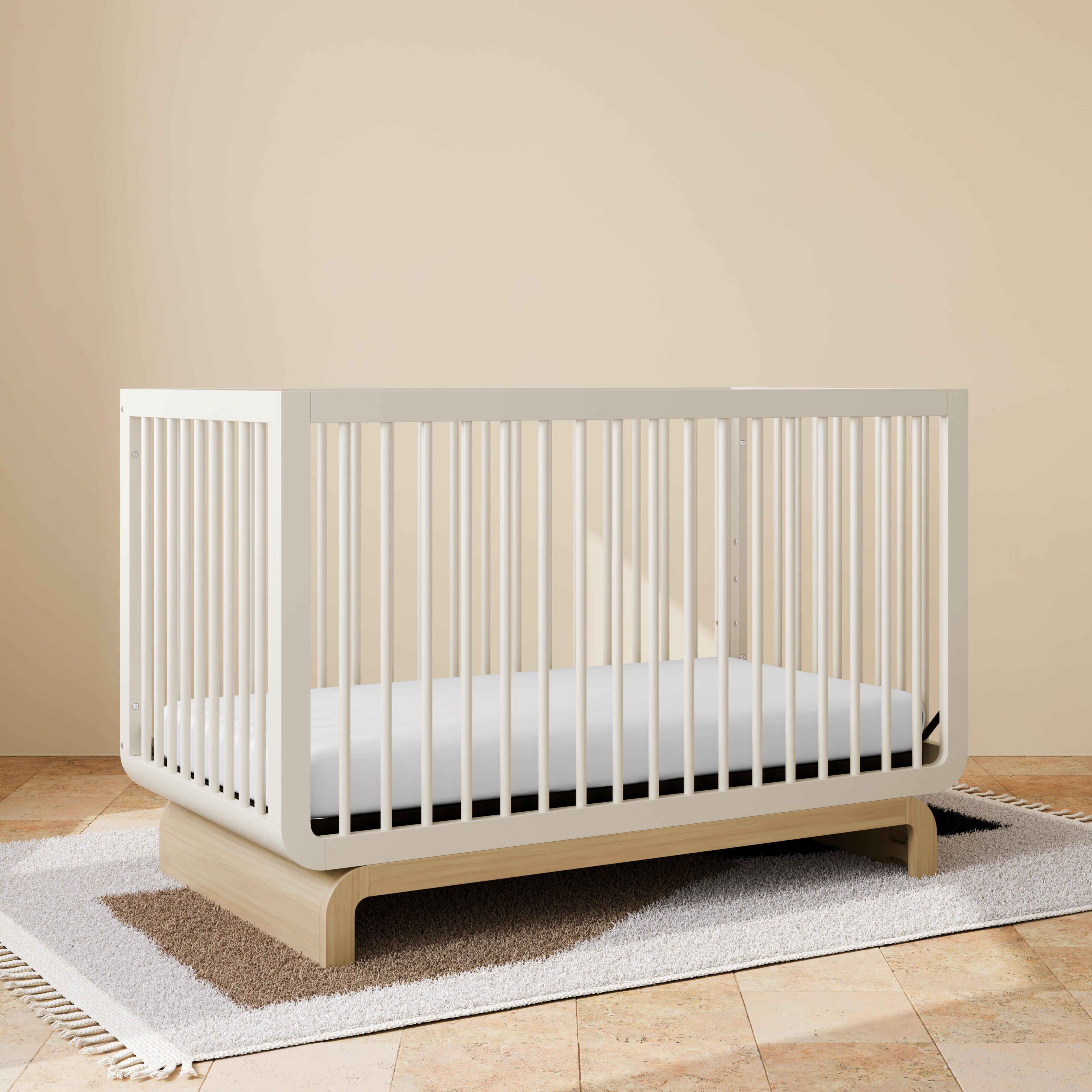 Storkcraft Santorini Deluxe 5-in-1 Convertible Crib, Frosted Oat/Driftwood, large