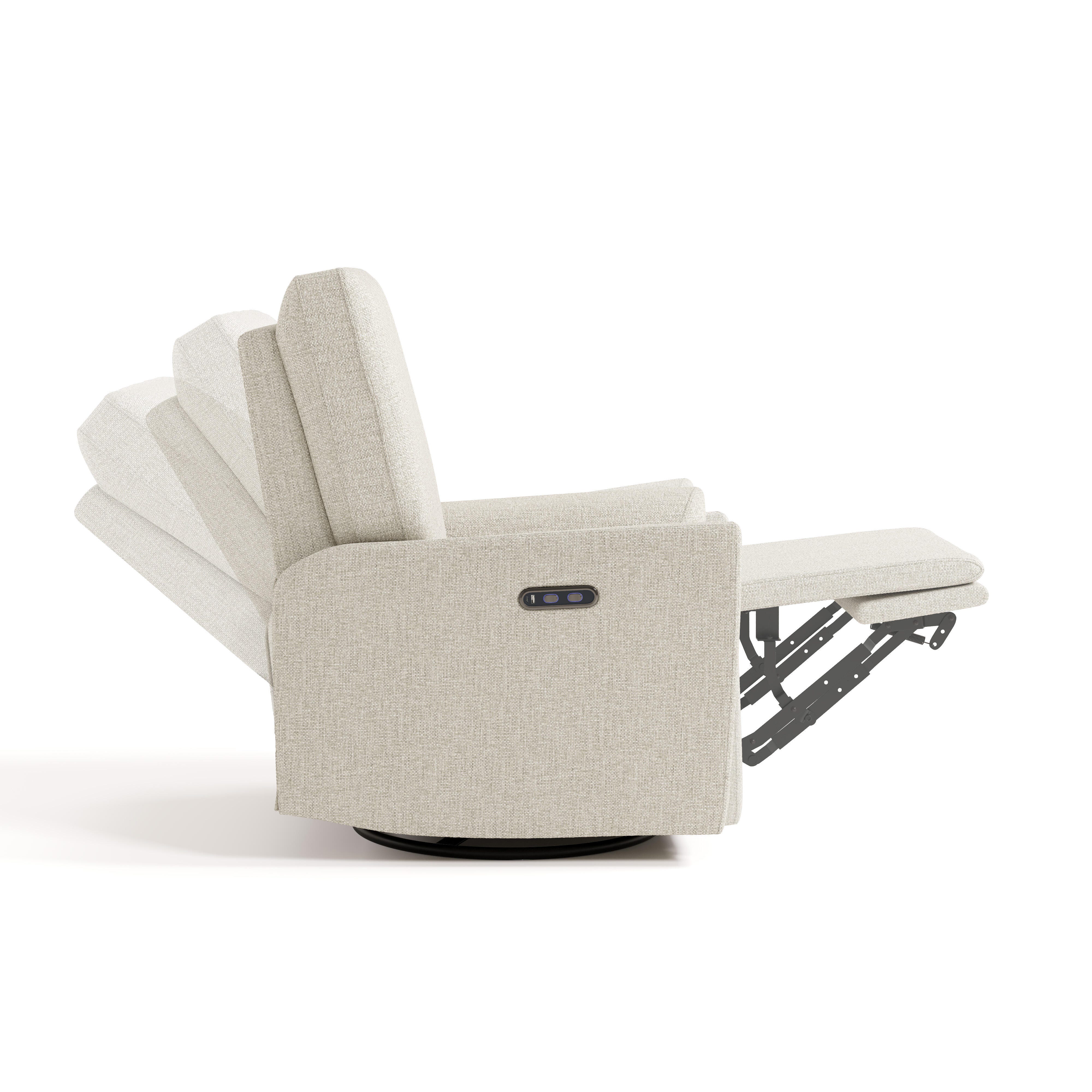Storkcraft Santorini Deluxe Power Swivel Glider Recliner, Dune Basketweave, large