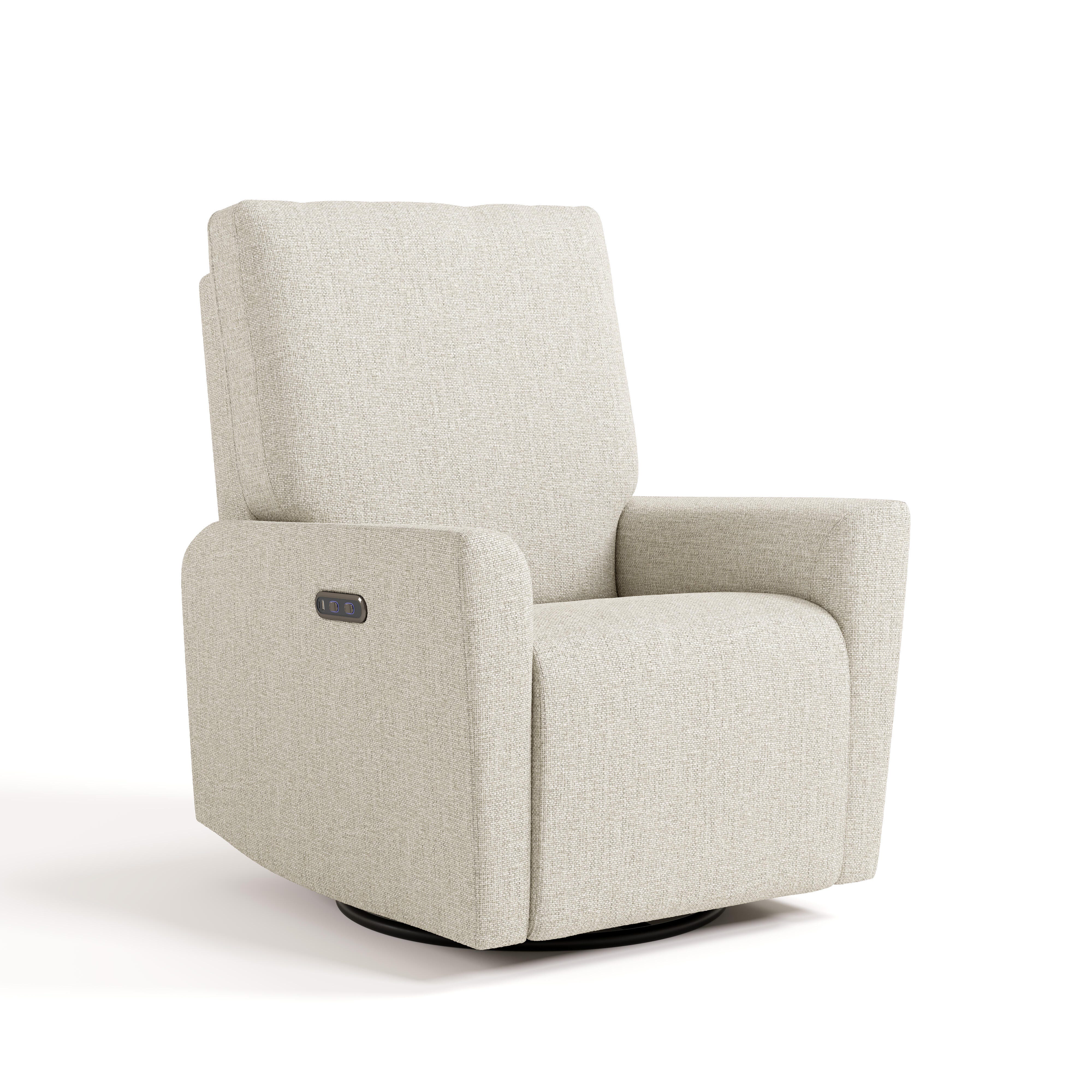 Storkcraft Santorini Deluxe Power Swivel Glider Recliner, Dune Basketweave, large