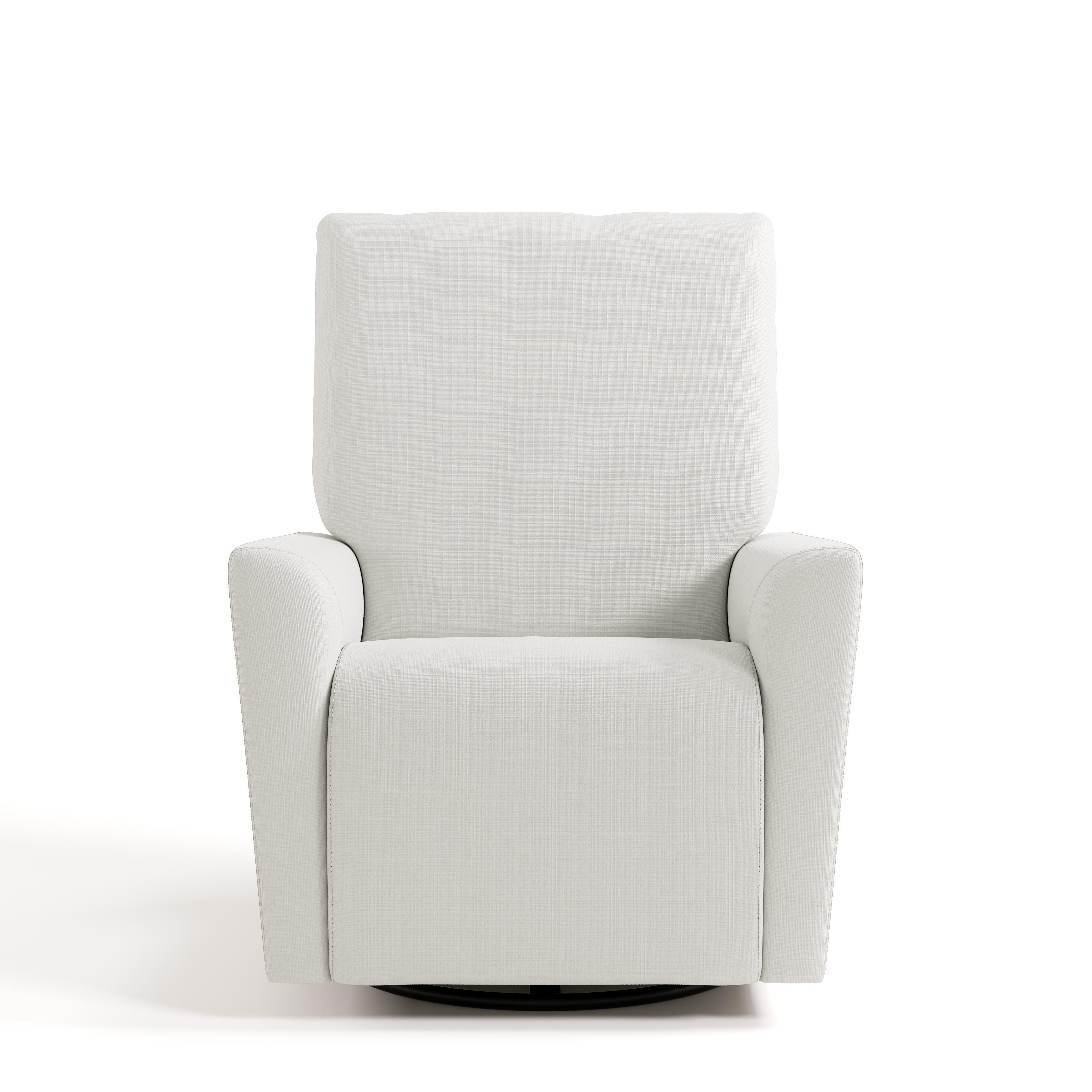 Storkcraft Santorini Deluxe Power Swivel Glider Recliner, Ivory Basketweave, large