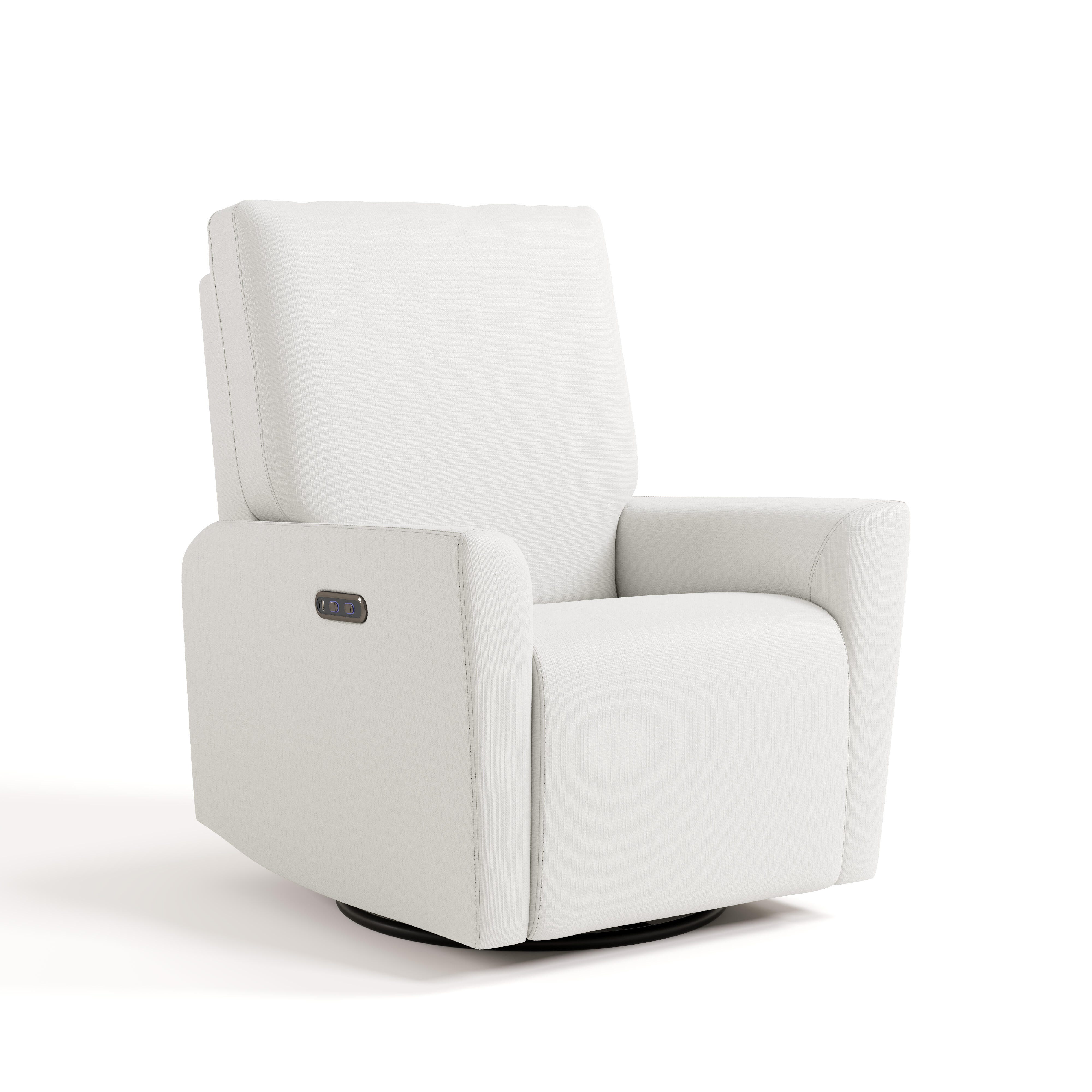Storkcraft Santorini Deluxe Power Swivel Glider Recliner, Ivory Basketweave, large