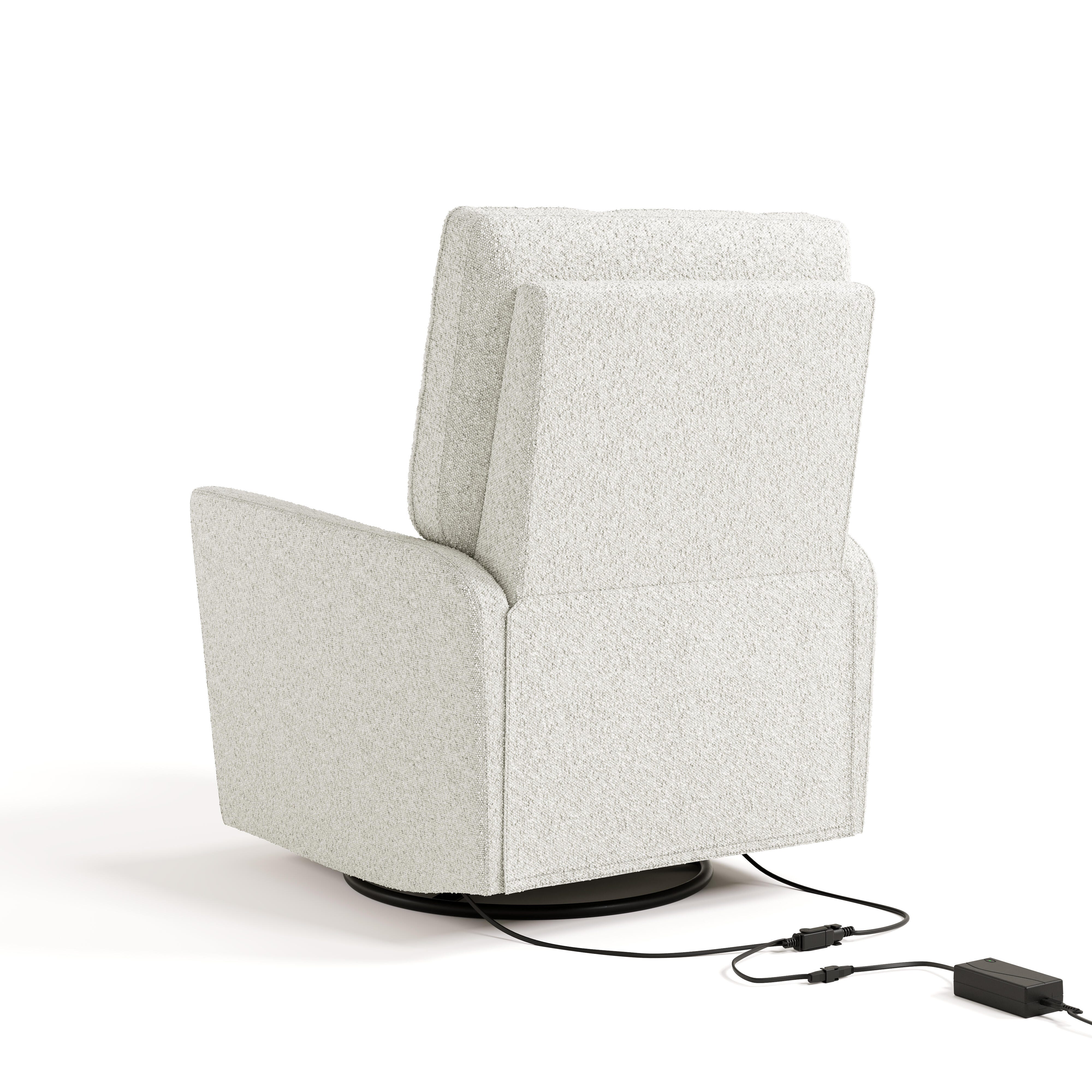 Storkcraft Santorini Deluxe Power Swivel Glider Recliner, Ivory, large