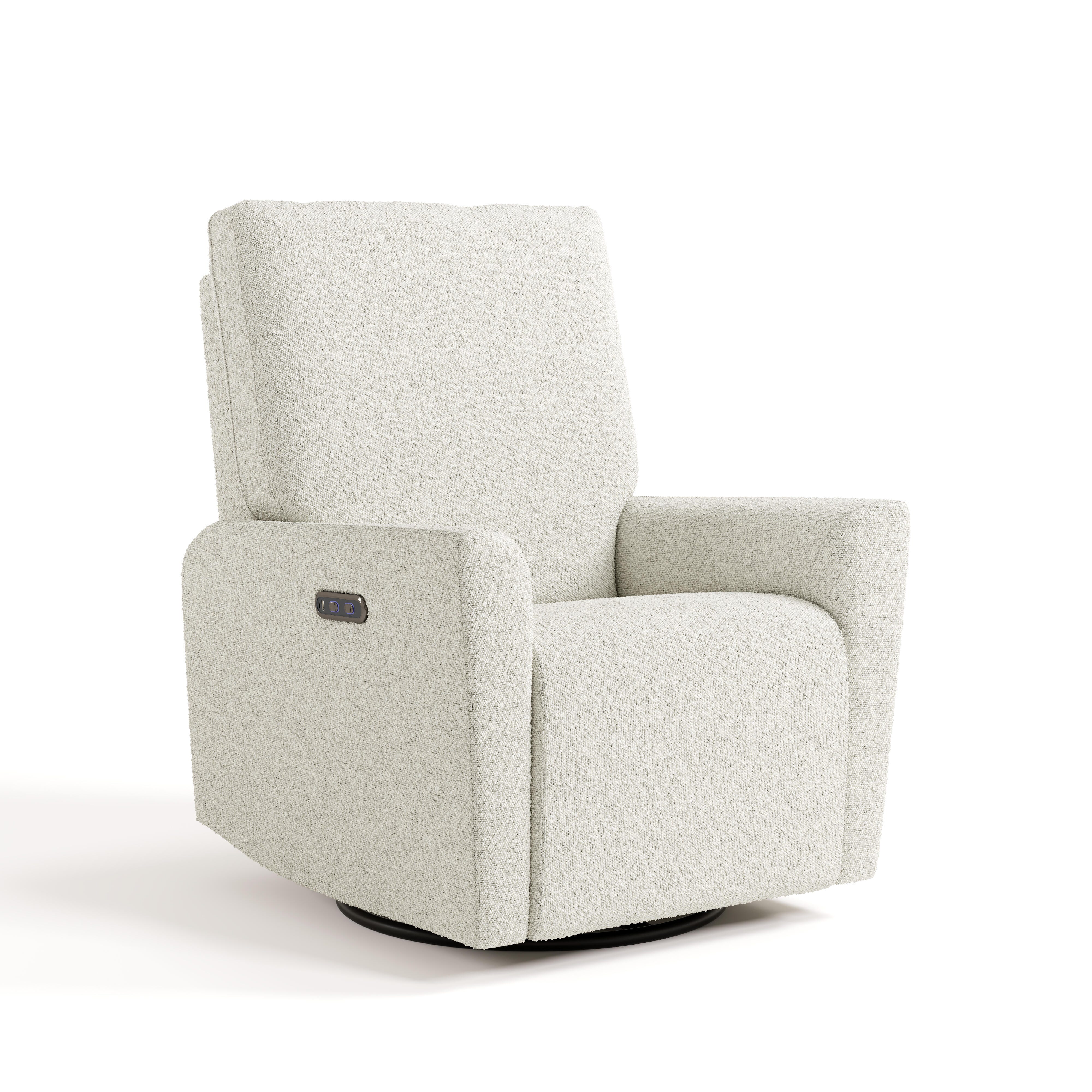 Storkcraft Santorini Deluxe Power Swivel Glider Recliner, Ivory, large