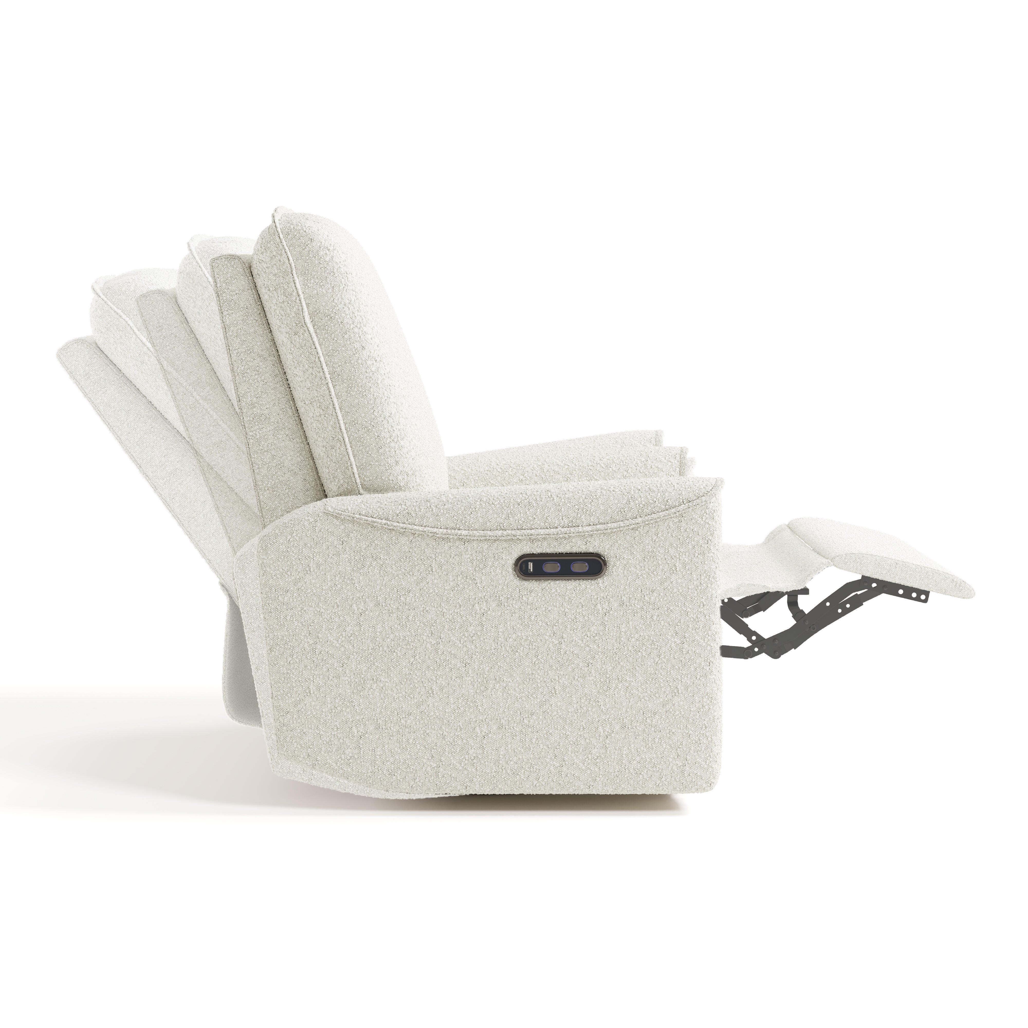 Storkcraft Santos Deluxe Power Swivel Glider Recliner, Ivory, large