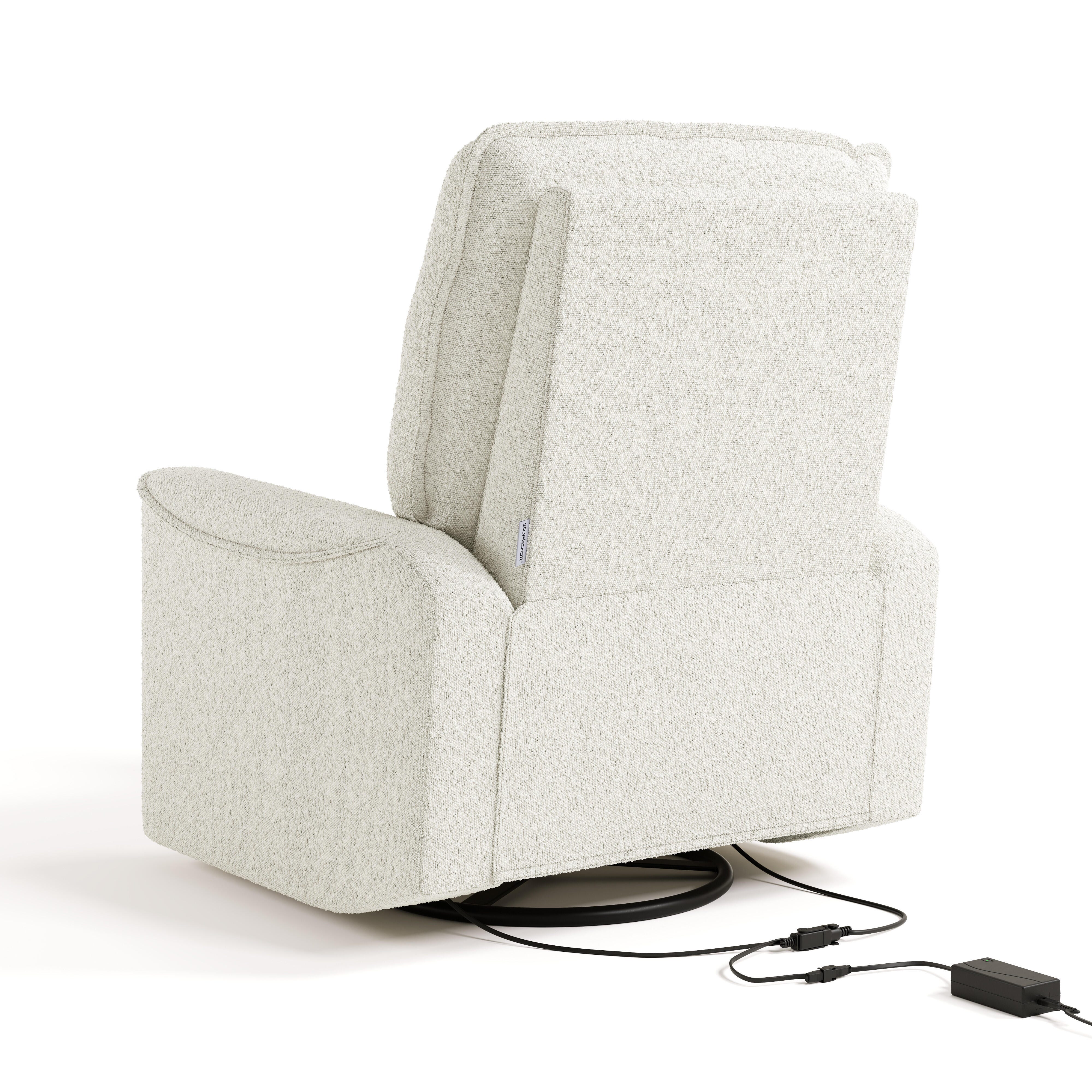 Storkcraft Santos Deluxe Power Swivel Glider Recliner, Ivory, large