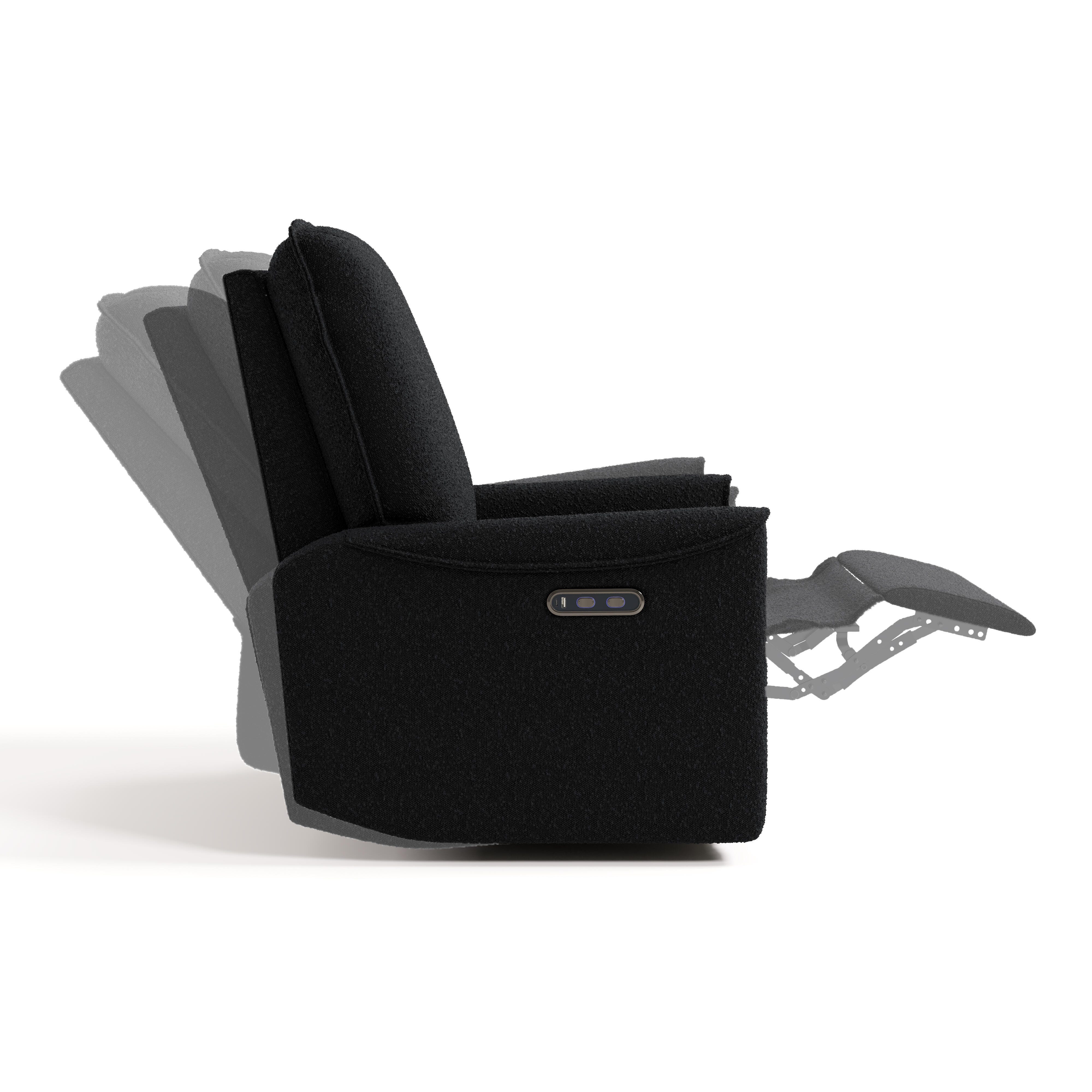Storkcraft Santos Deluxe Power Swivel Glider Recliner, Black, large
