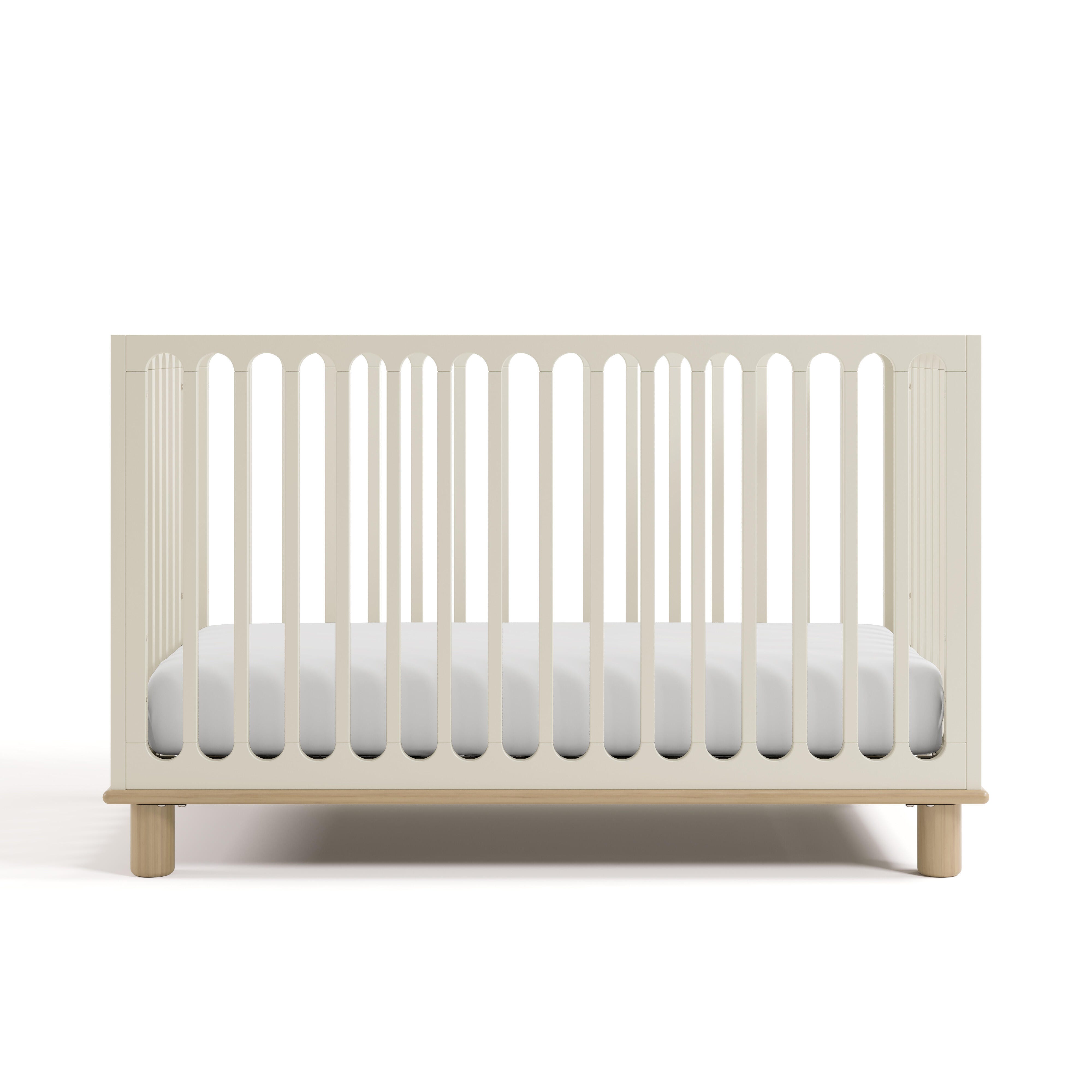 Storkcraft Sicily Deluxe 3-in-1 Convertible Crib, Frosted Oat/Driftwood, large