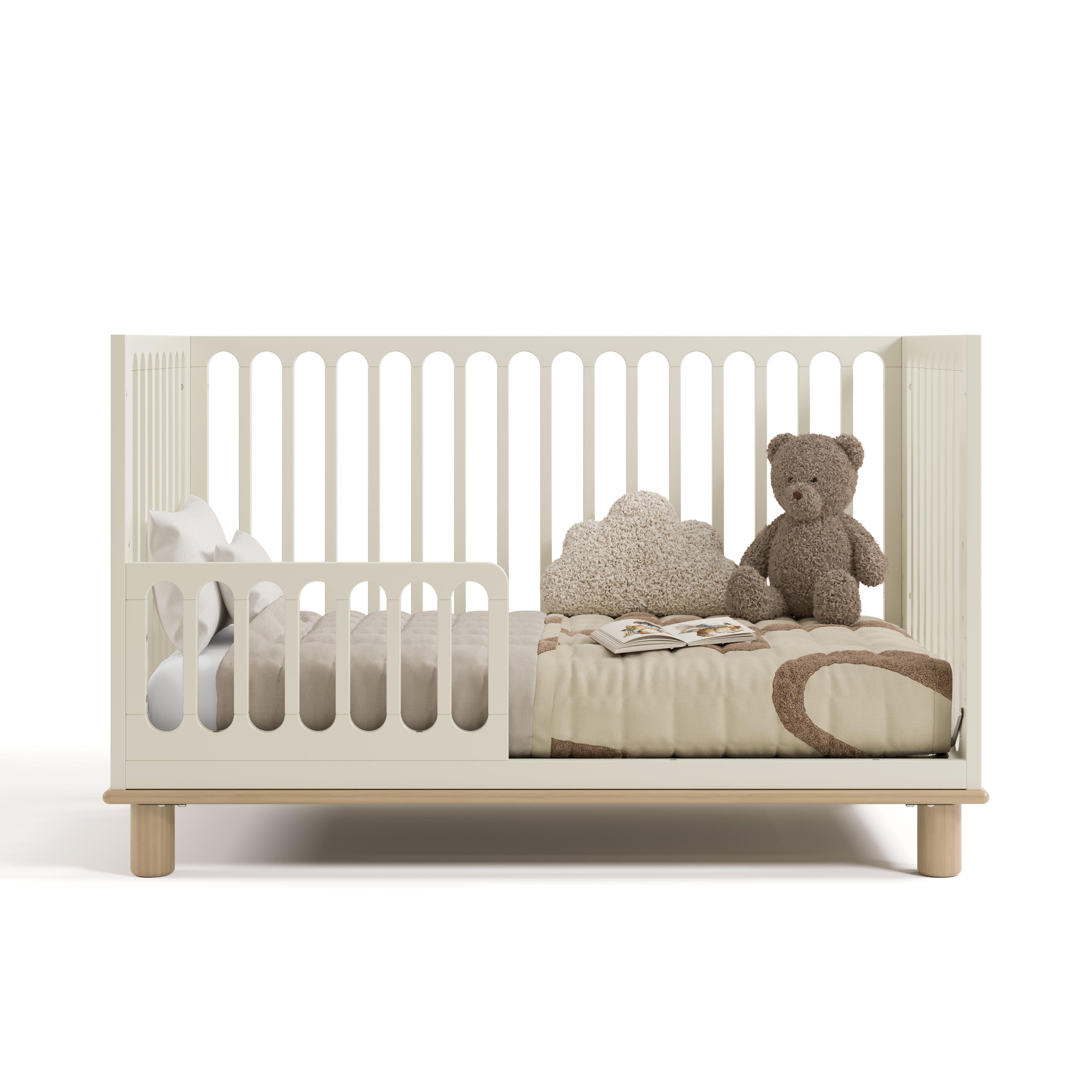 Storkcraft Sicily Deluxe 3-in-1 Convertible Crib, Frosted Oat/Driftwood, large