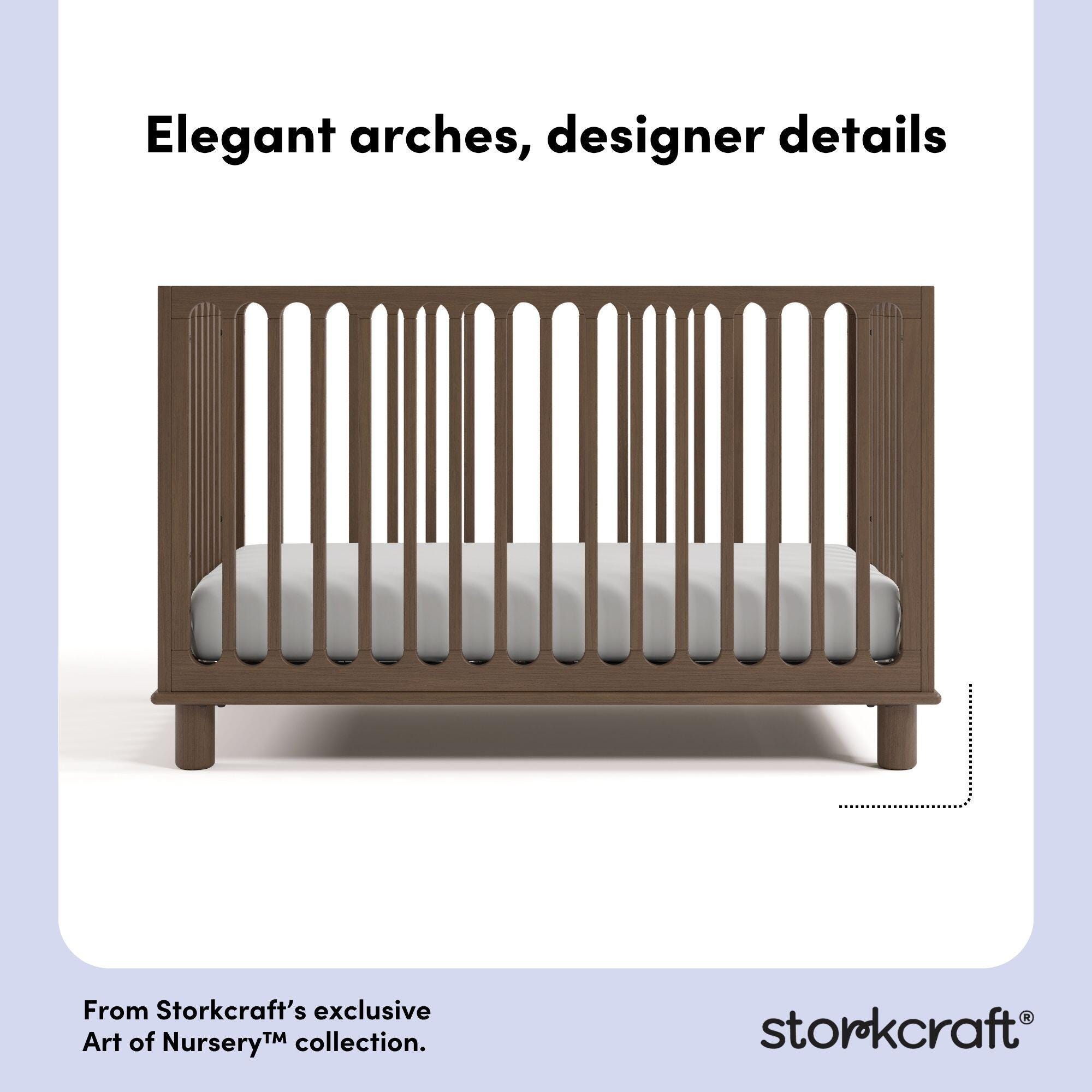 Storkcraft Sicily Deluxe 3-in-1 Convertible Crib, Hazelnut, large