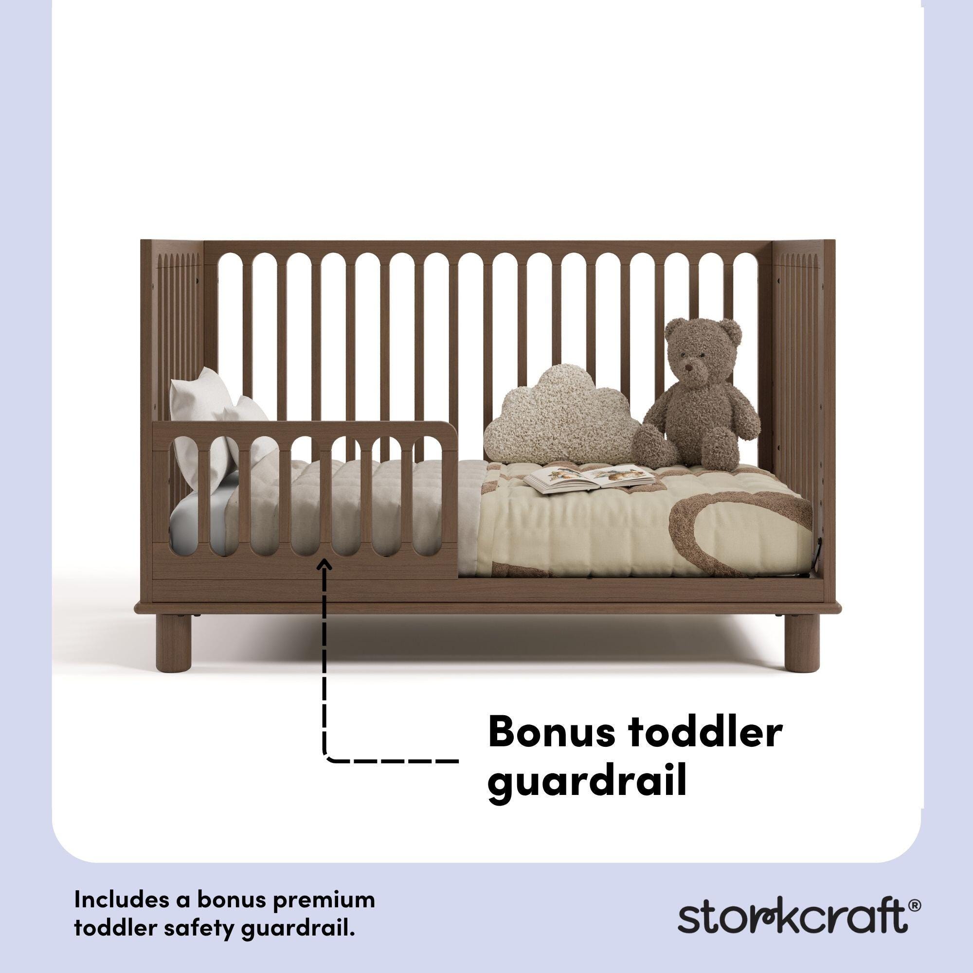 Storkcraft Sicily Deluxe 3-in-1 Convertible Crib, Hazelnut, large