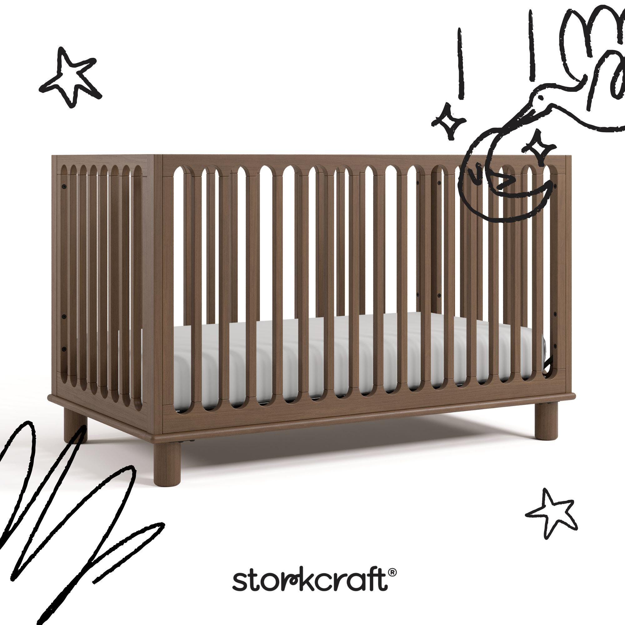 Storkcraft Sicily Deluxe 3-in-1 Convertible Crib, Hazelnut, large