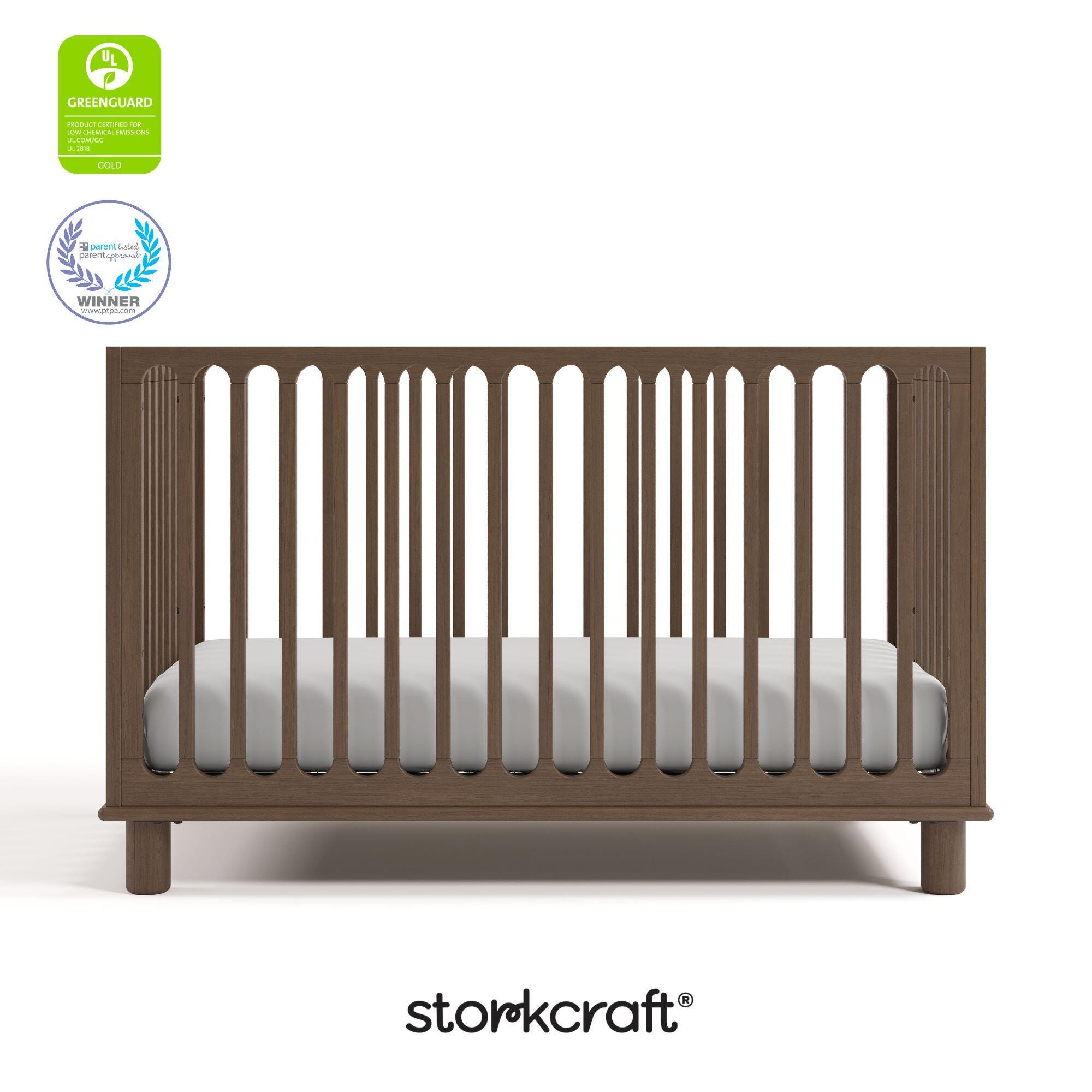 Storkcraft Sicily Deluxe 3-in-1 Convertible Crib, Hazelnut, large